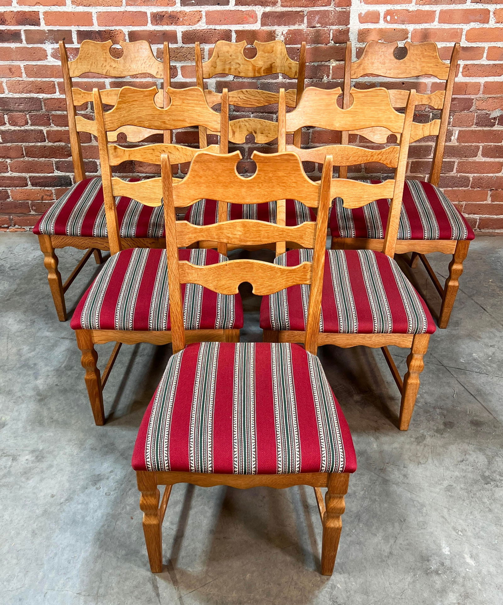 Vintage 1960's Danish Oak Razor Dining Chairs by Henning KjÃ¦rnulf for Eg KvalitetsmÃ - 6