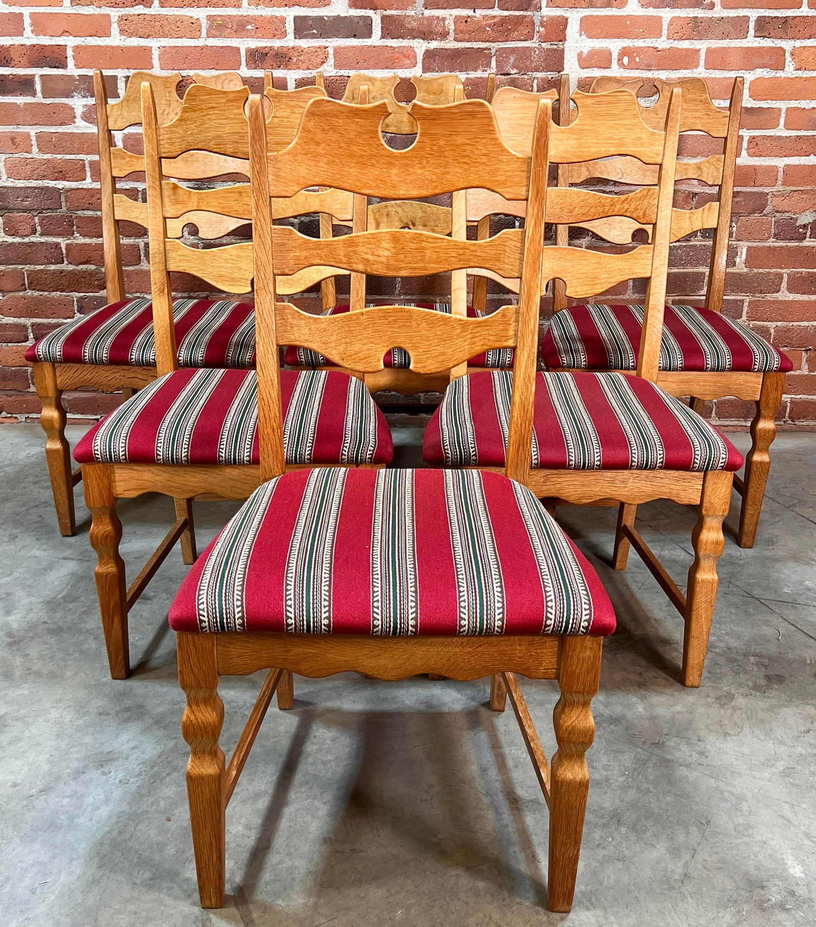 Vintage 1960's Danish Oak Razor Dining Chairs by Henning KjÃ¦rnulf for Eg KvalitetsmÃ - 8