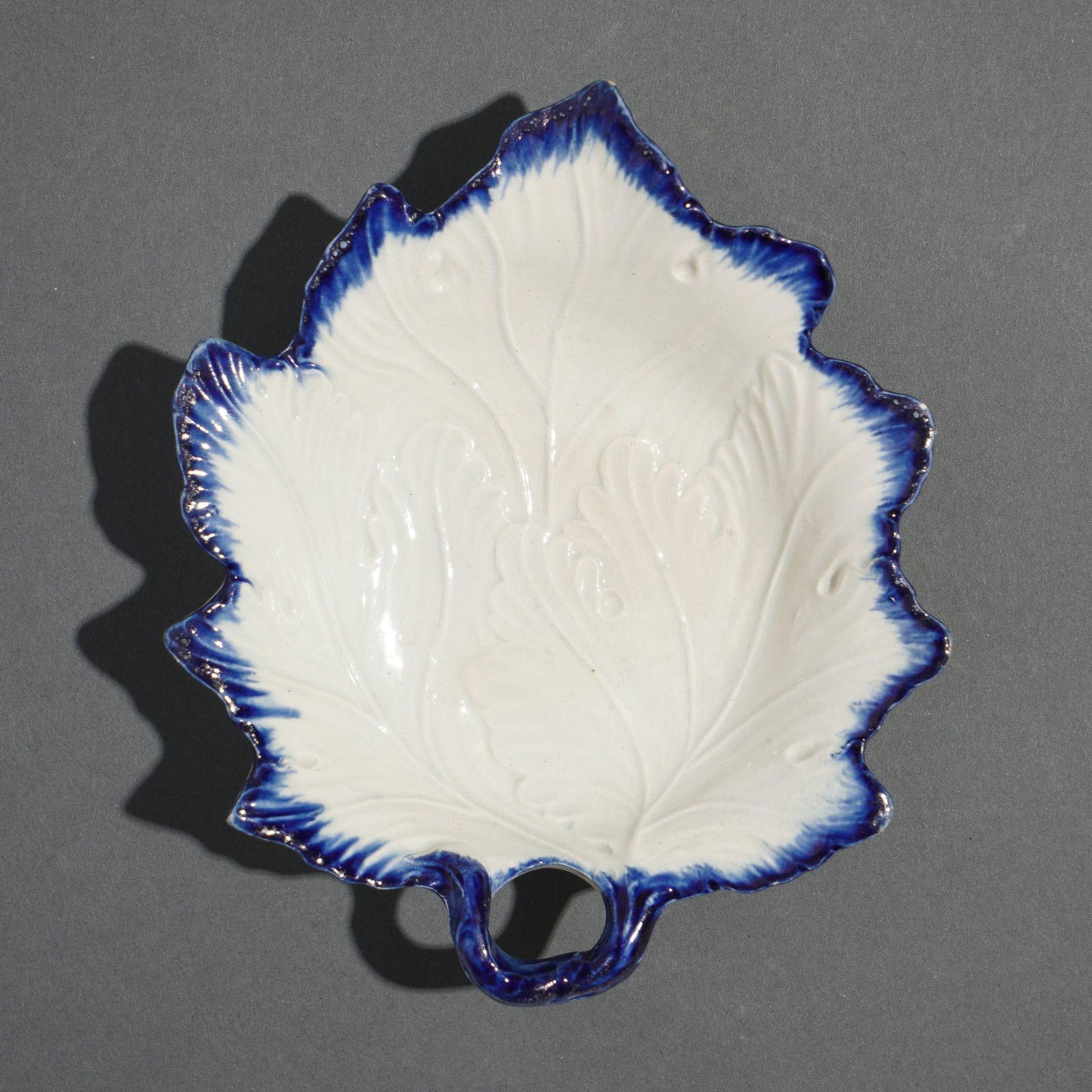 Shell Edge Pearlware Grape Leaf Condiment Dish, C. 1820 - 3
