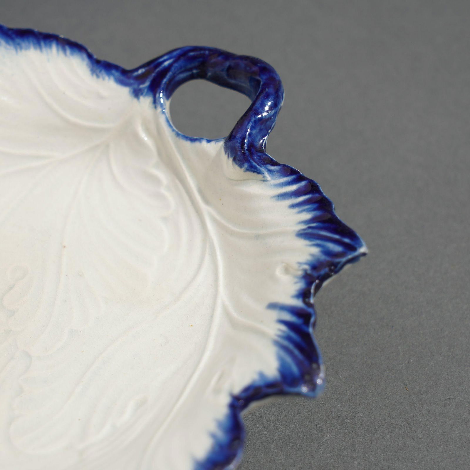 Shell Edge Pearlware Grape Leaf Condiment Dish, C. 1820 - 5