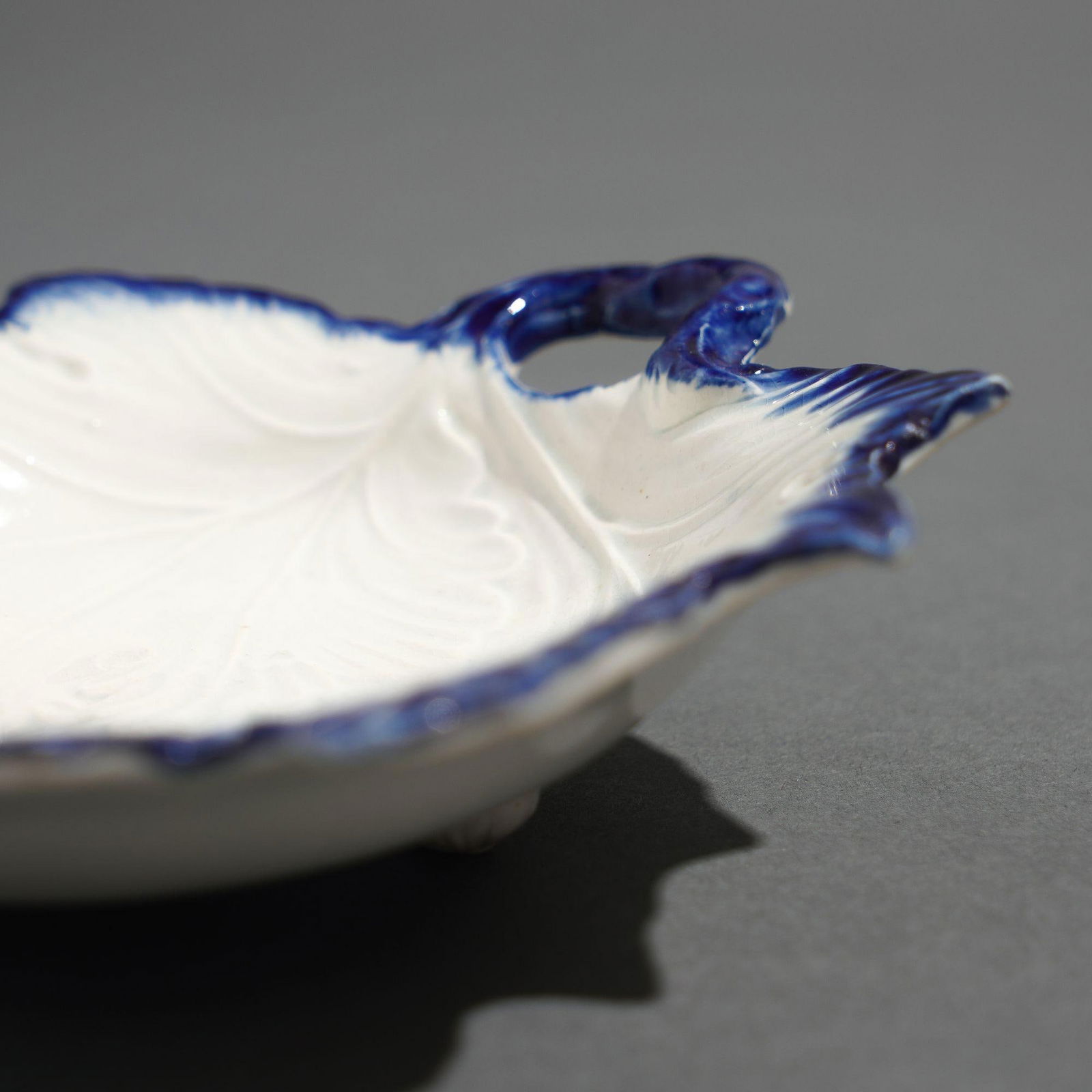 Shell Edge Pearlware Grape Leaf Condiment Dish, C. 1820 - 6