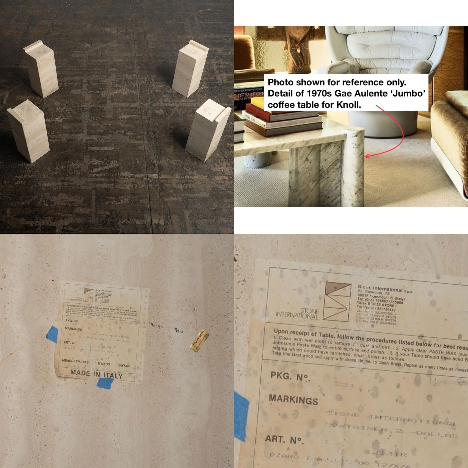 1970s Italian Artisan Travertine Marble Stone Coffee Table Style of Gae Aulente - 12