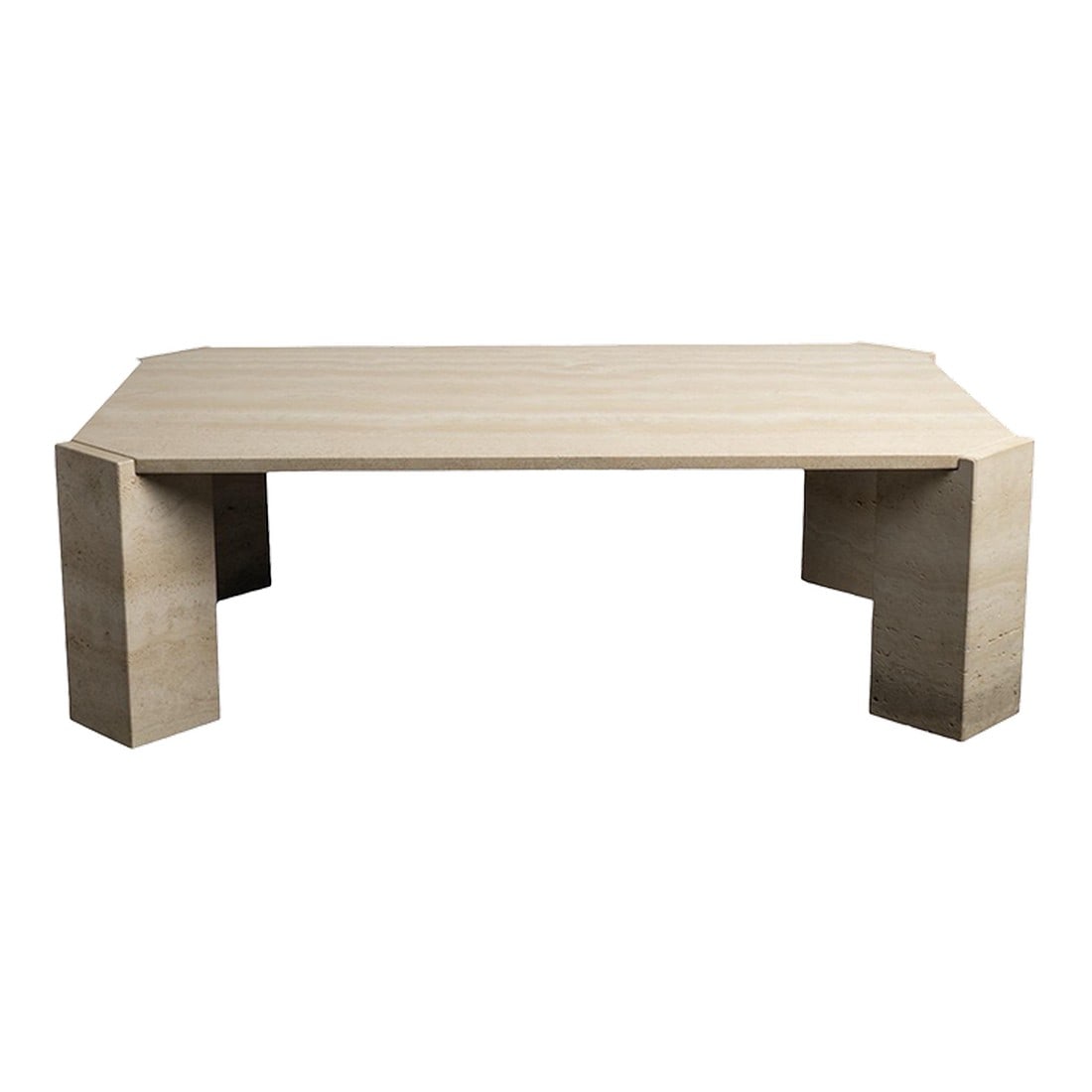 1970s Italian Artisan Travertine Marble Stone Coffee Table Style of Gae Aulente (1 of 12)