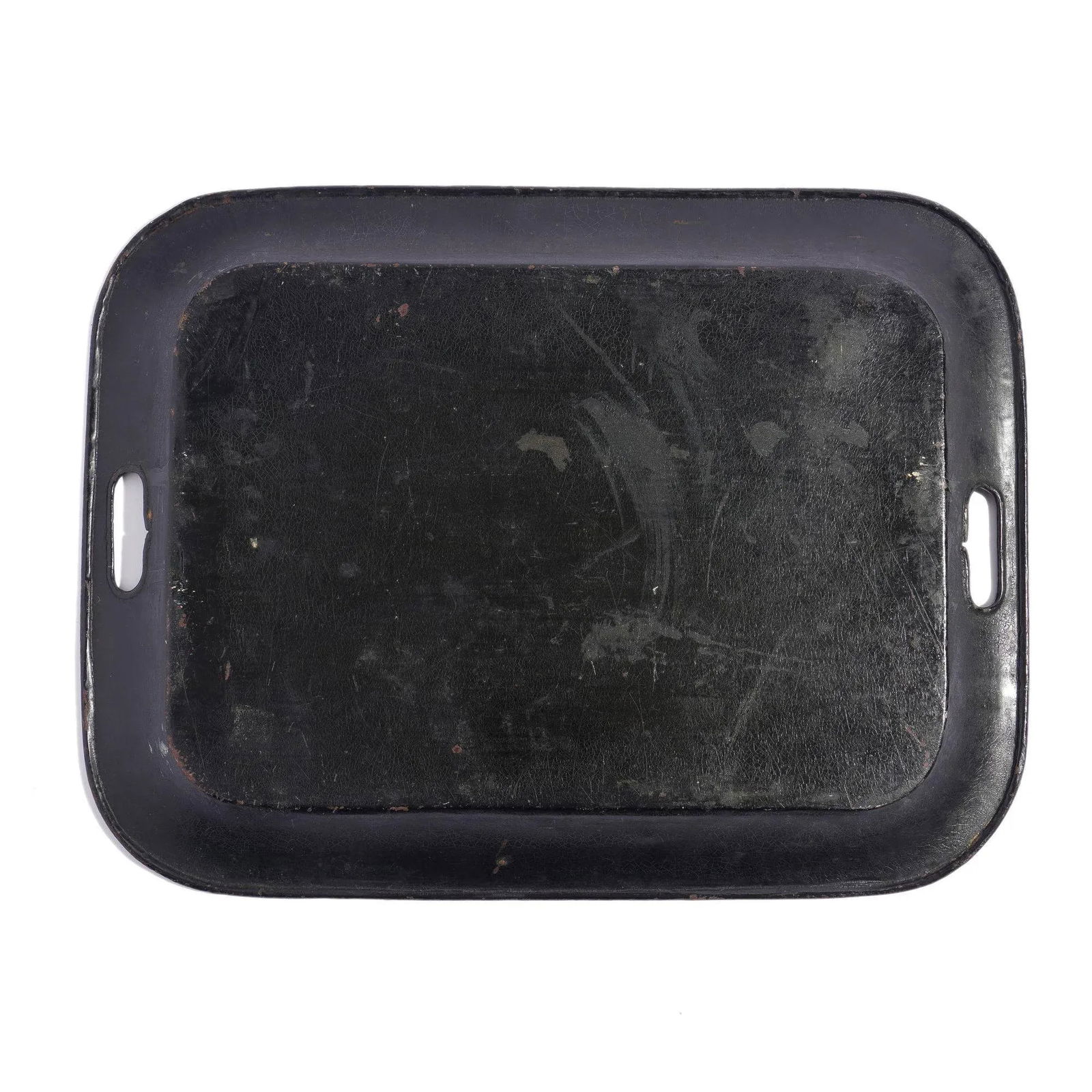 English Tole Tray With Diapered Panels on the Rolled Rim, C. 1840 - 8