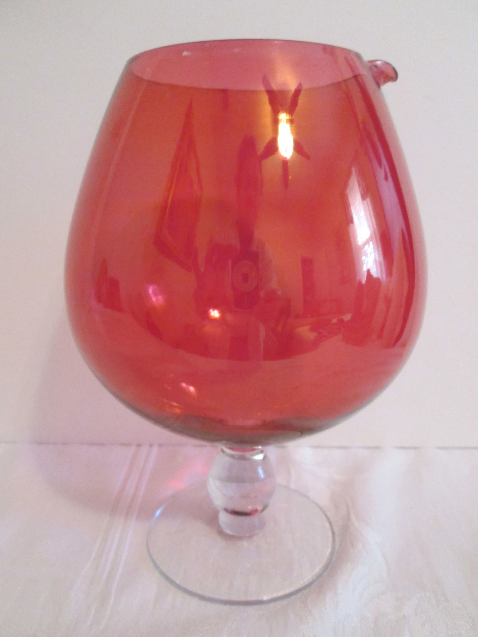 MCM Red Glass Cocktail Bowl - 2