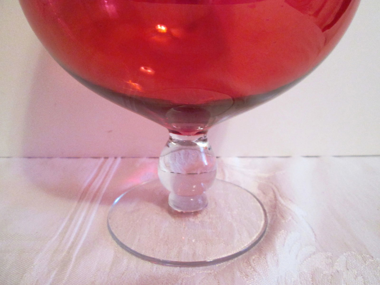 MCM Red Glass Cocktail Bowl - 3