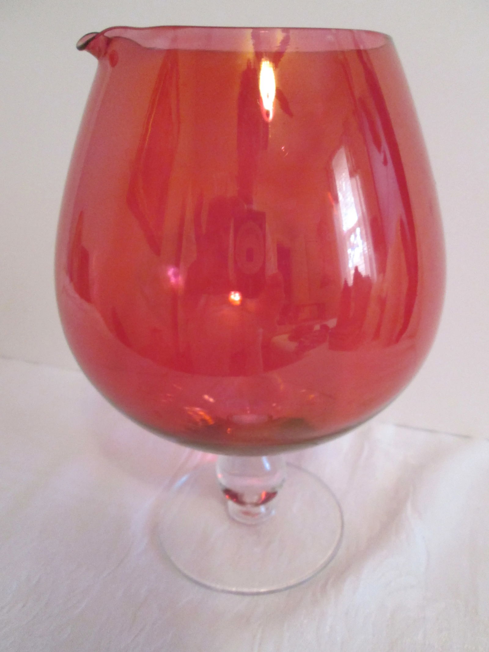 MCM Red Glass Cocktail Bowl - 5