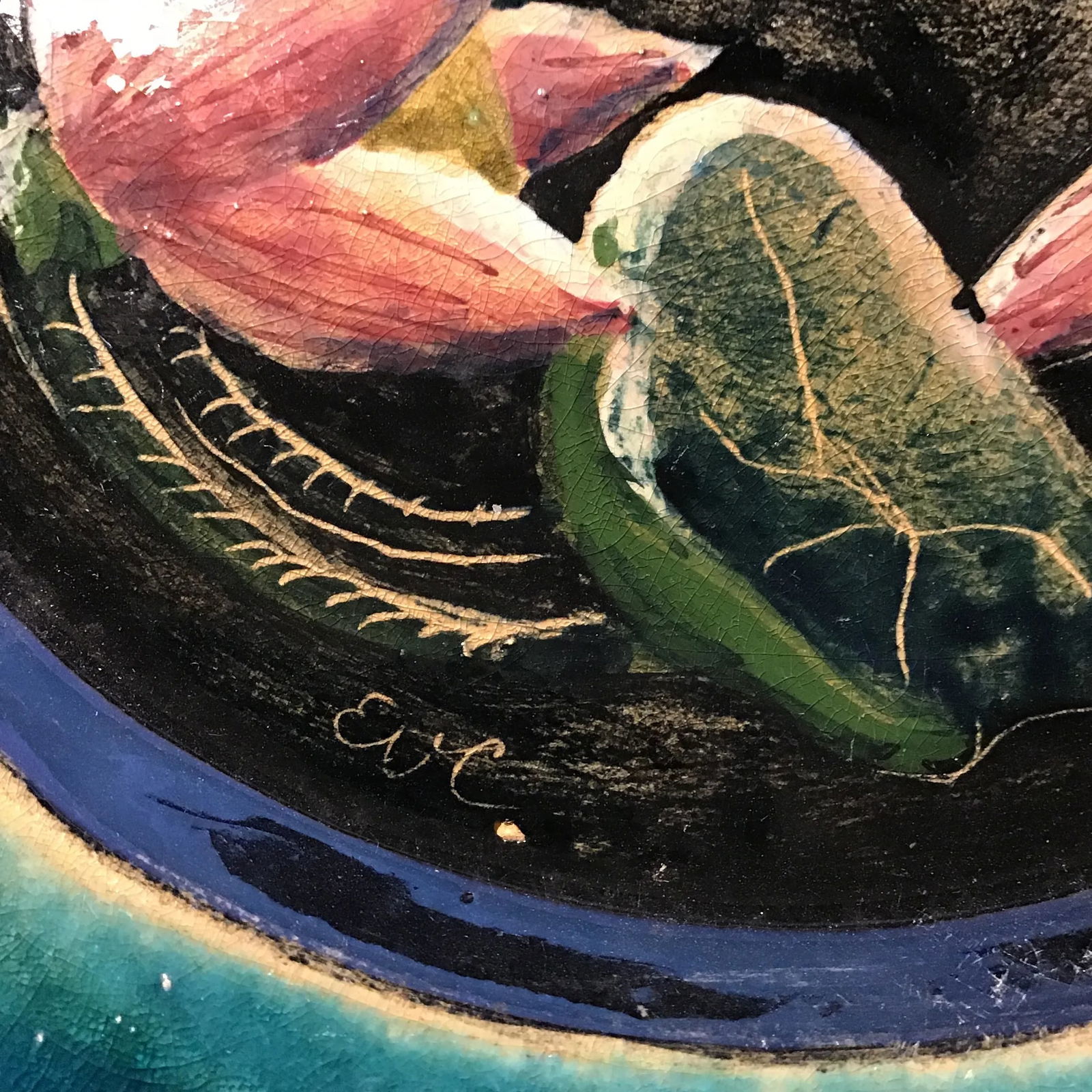 Pottery Hand Painted Pottery Plates Hand Painted by American Artist Edith Cockcroft Hand Painted Pot - 5