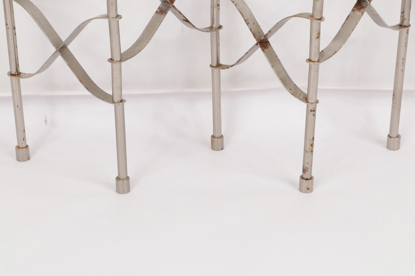 Vintage 1960s Mid-Century Modern Silver Steel 5 Piece Rotating Candle Holder - 3