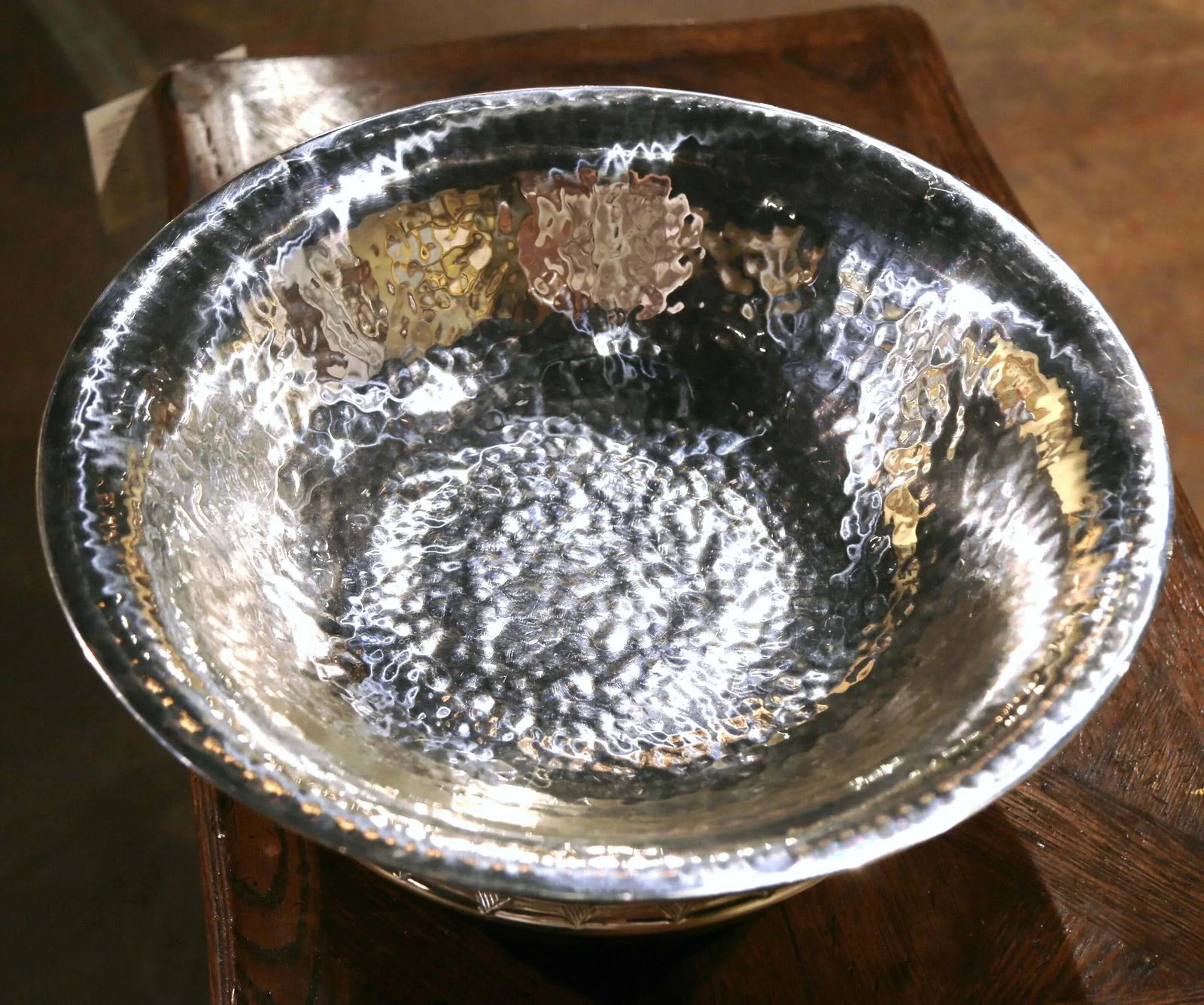 Vintage Spanish Silver Plated Center Piece on Walnut Base Stamped Valenti - 6