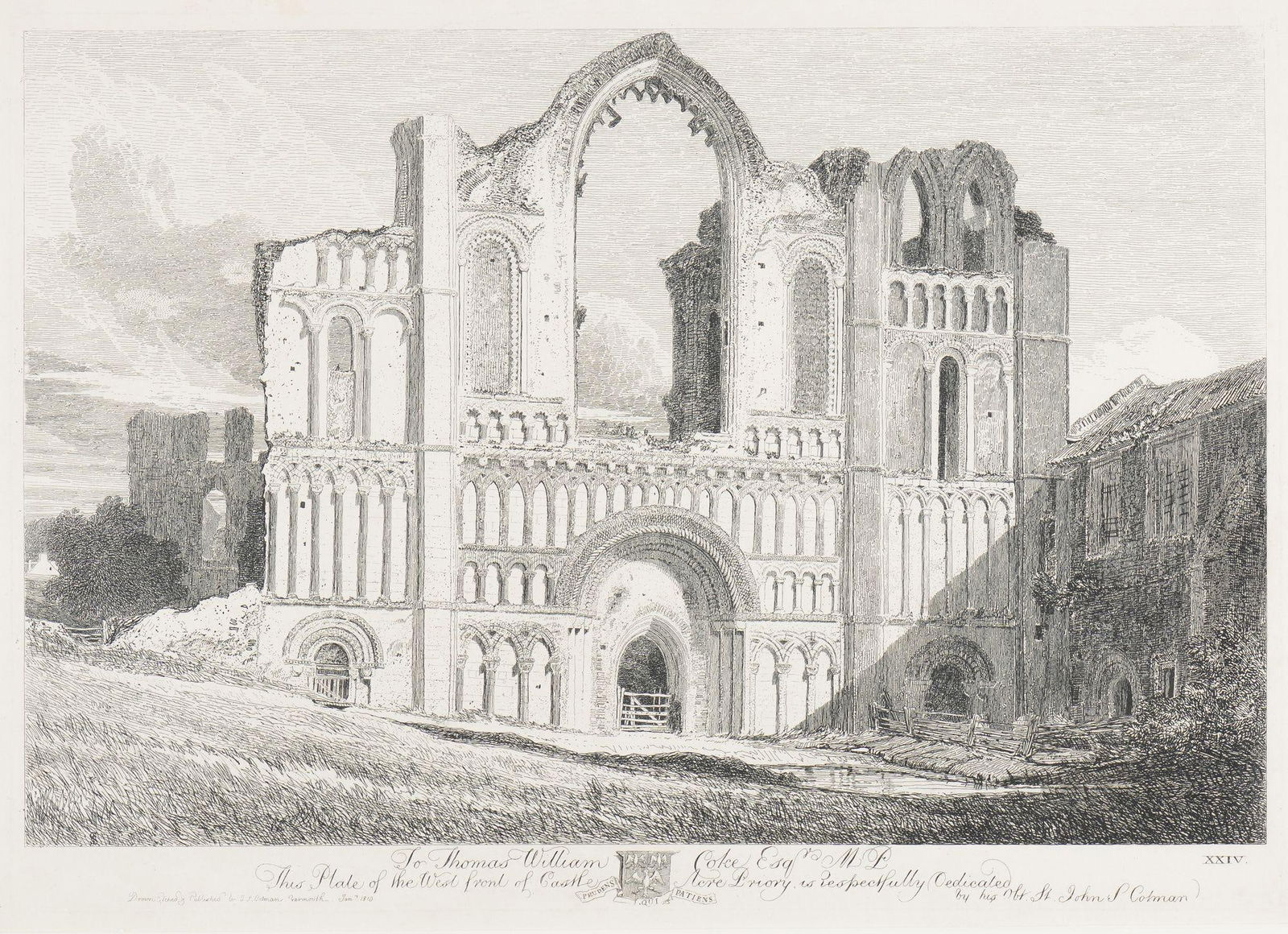 West Front of Castle Acre Priory by John Sell Cotman, 1813 - 2