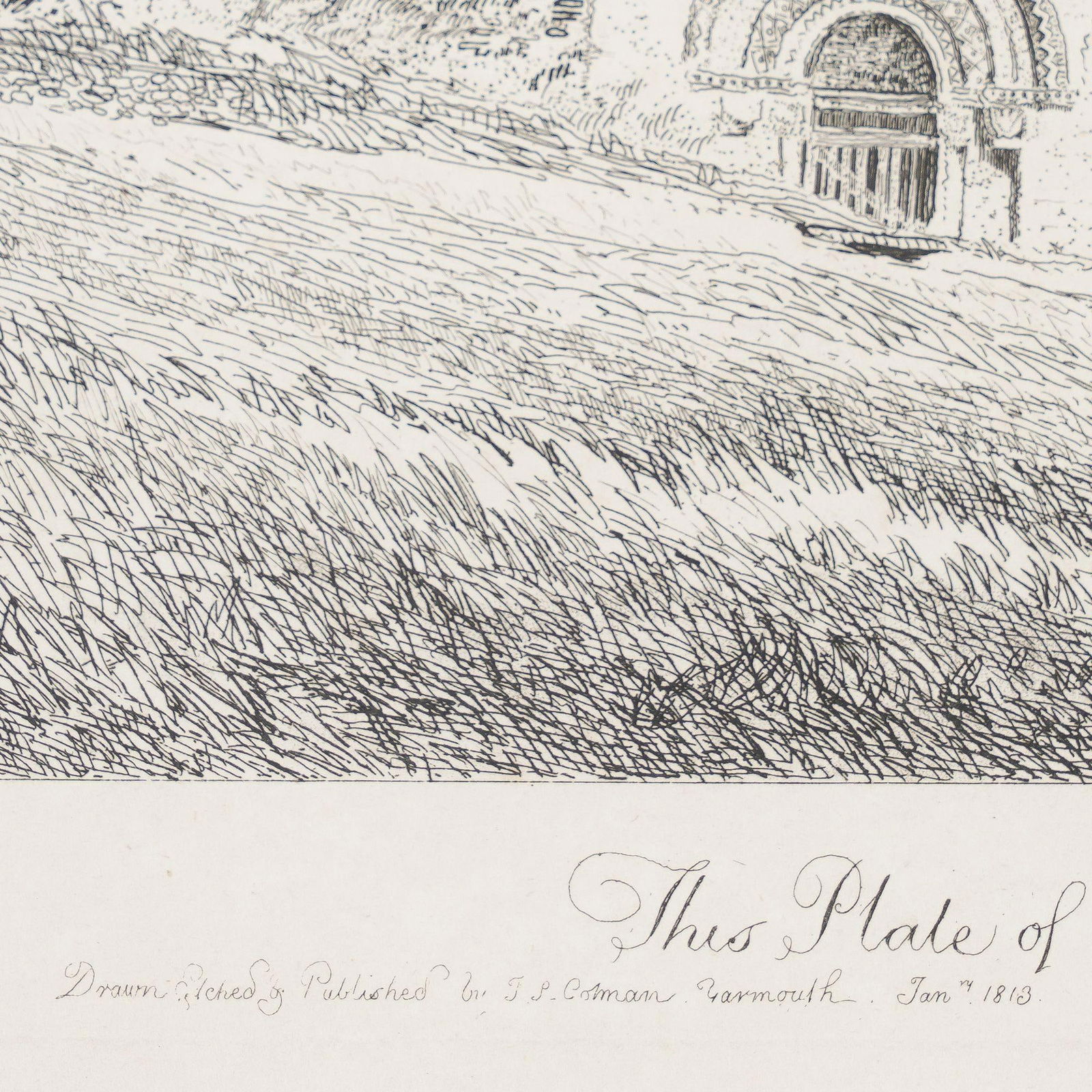 West Front of Castle Acre Priory by John Sell Cotman, 1813 - 4