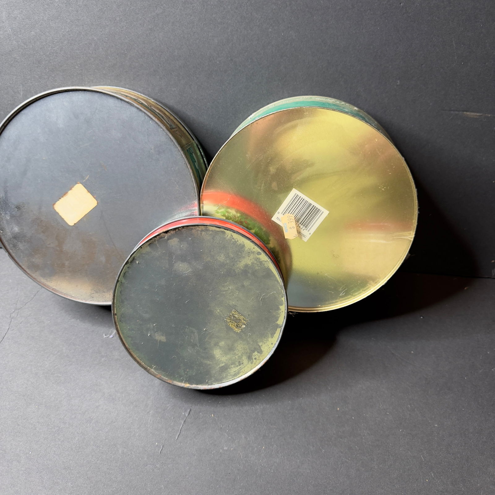 1990s Mismatched Christmas Tins- Set of 3 - 5