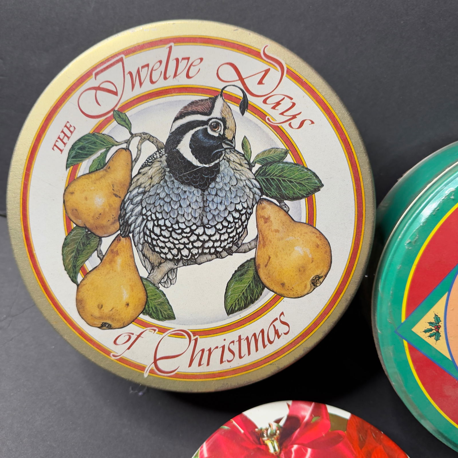 1990s Mismatched Christmas Tins- Set of 3 - 6