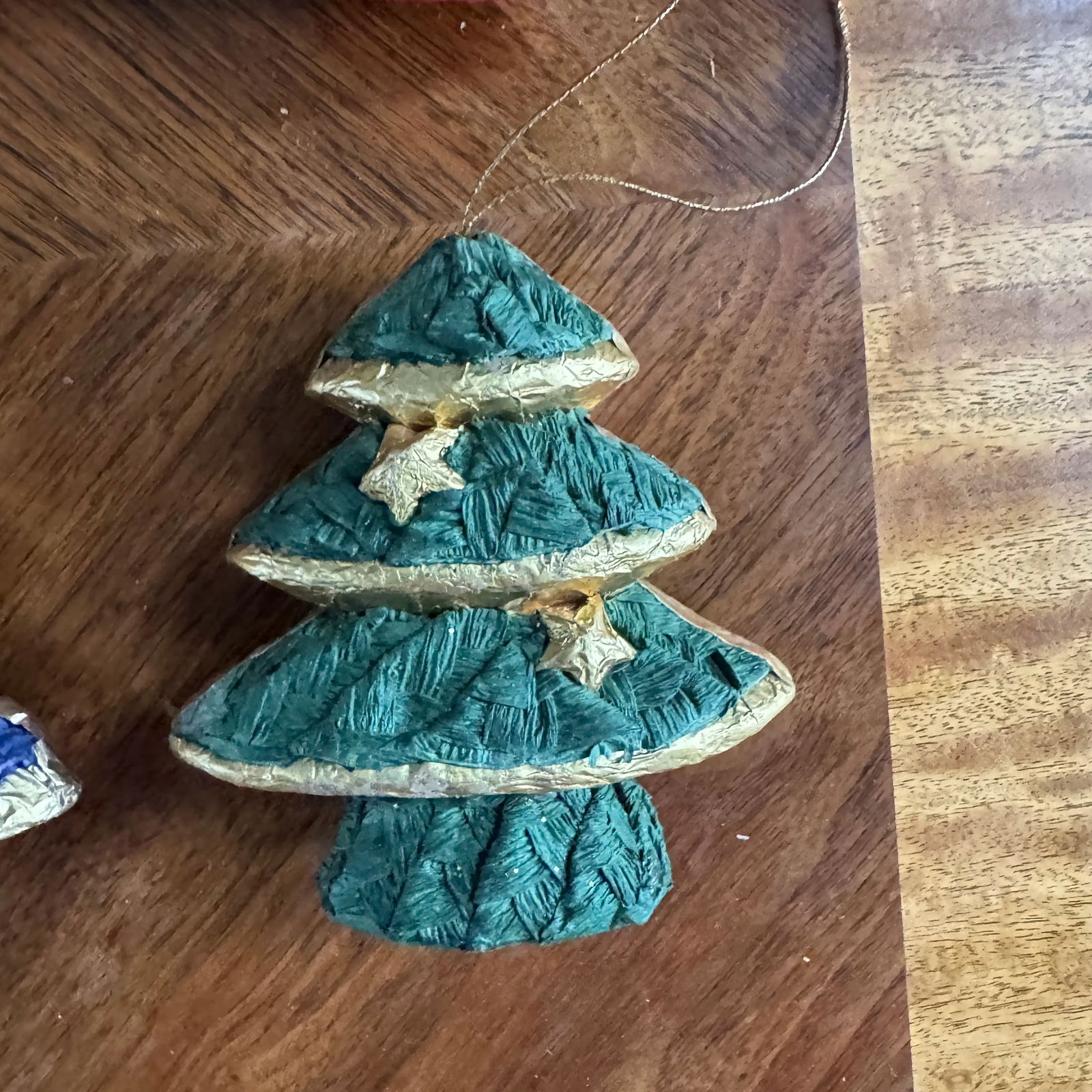 1980s Paper Mache Christmas Tree Ornaments-Set of 4 - 3