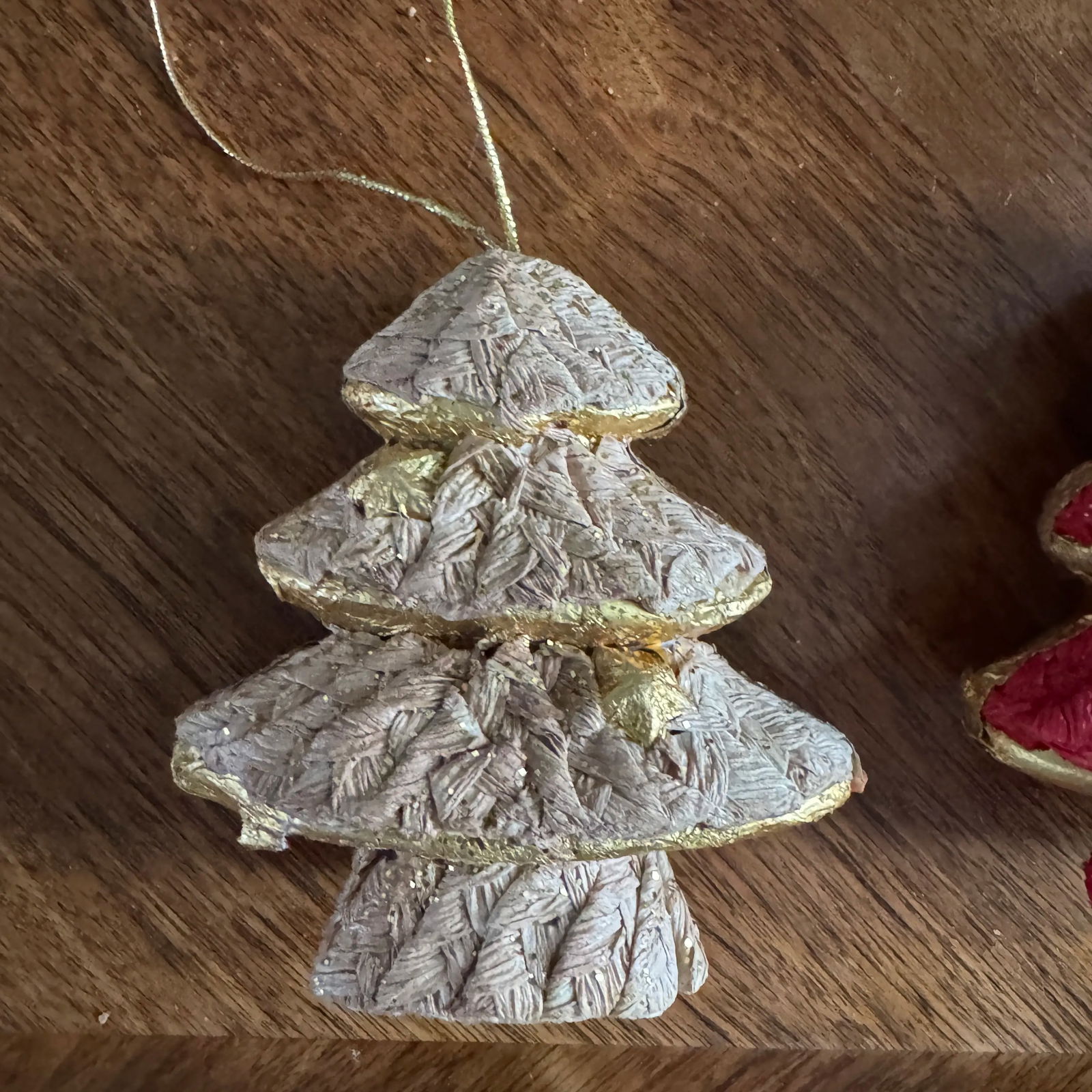 1980s Paper Mache Christmas Tree Ornaments-Set of 4 - 5