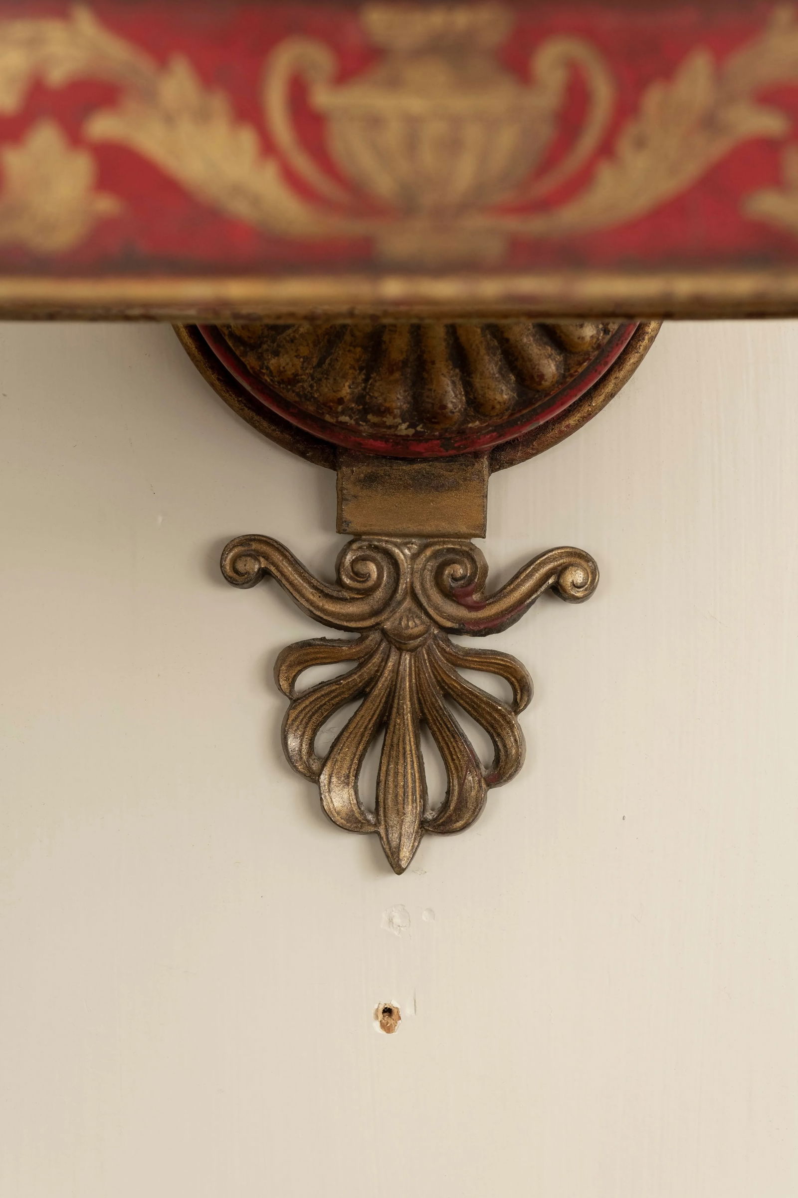 Pair of French Empire Style or Neoclassical Style Bronze and Tole Sconces - 5