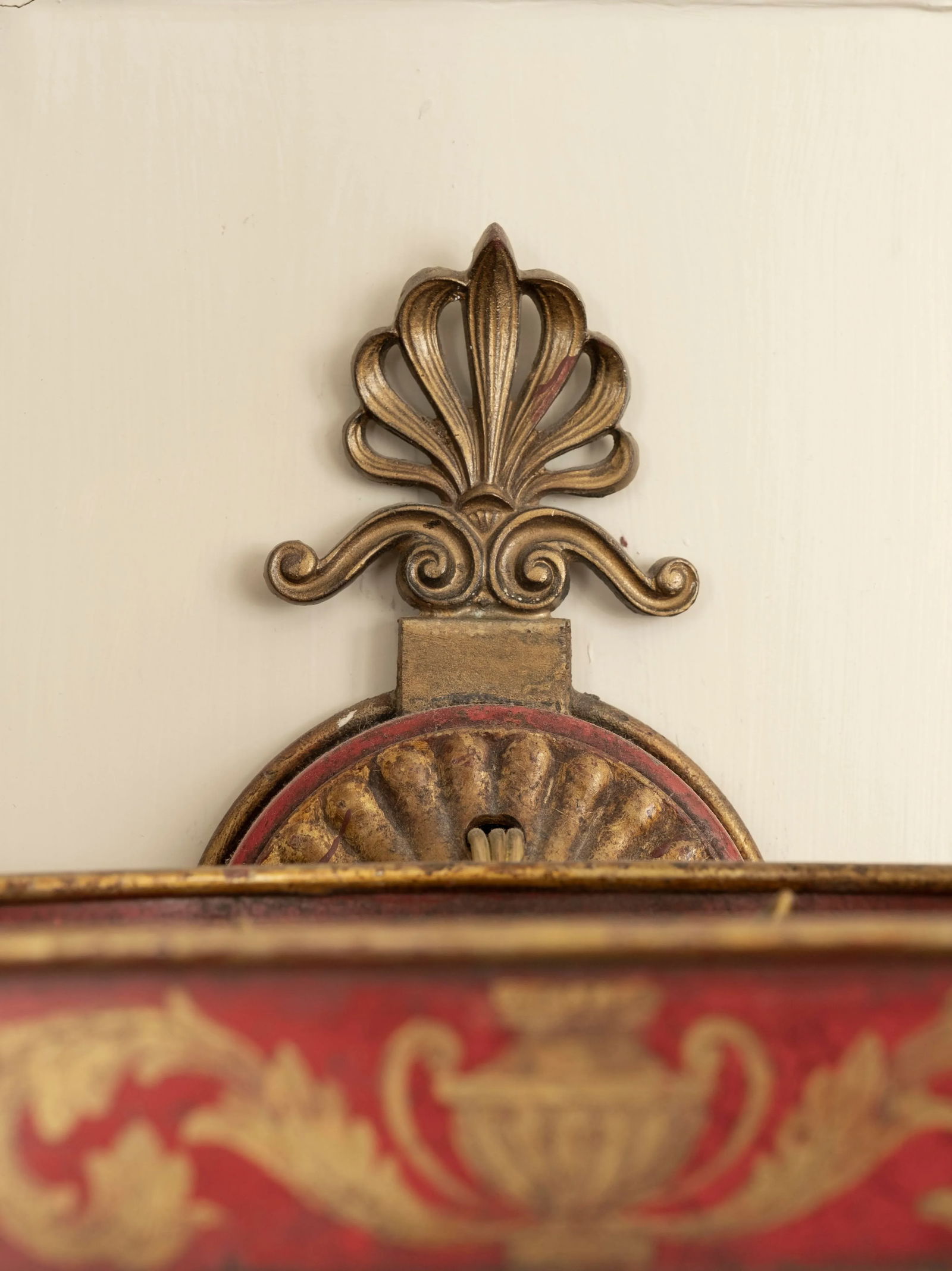 Pair of French Empire Style or Neoclassical Style Bronze and Tole Sconces - 6