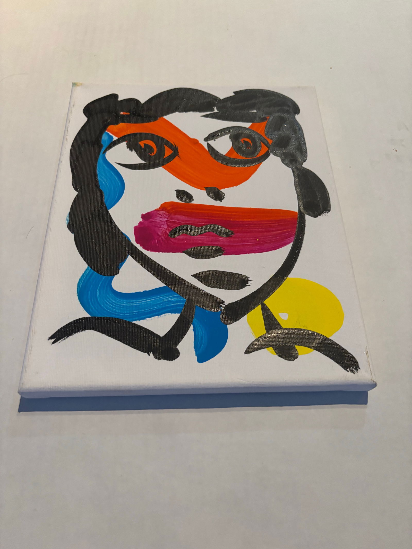 Abstract Geometric Portrait Painting on Canvas, Peter Keil - 5