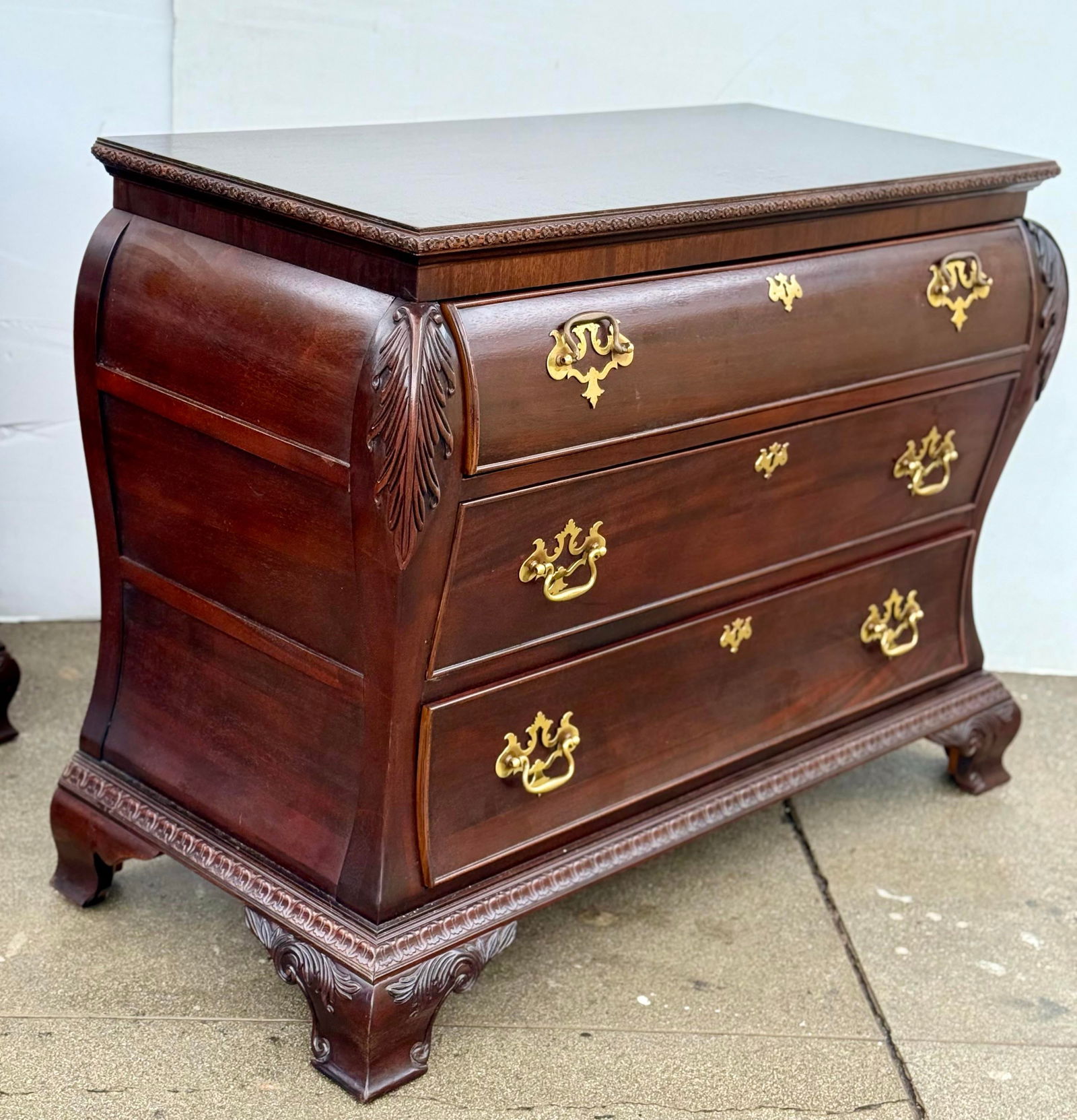 Century Furniture Mohogany Bombe Commode / Dresser, Pair - 5