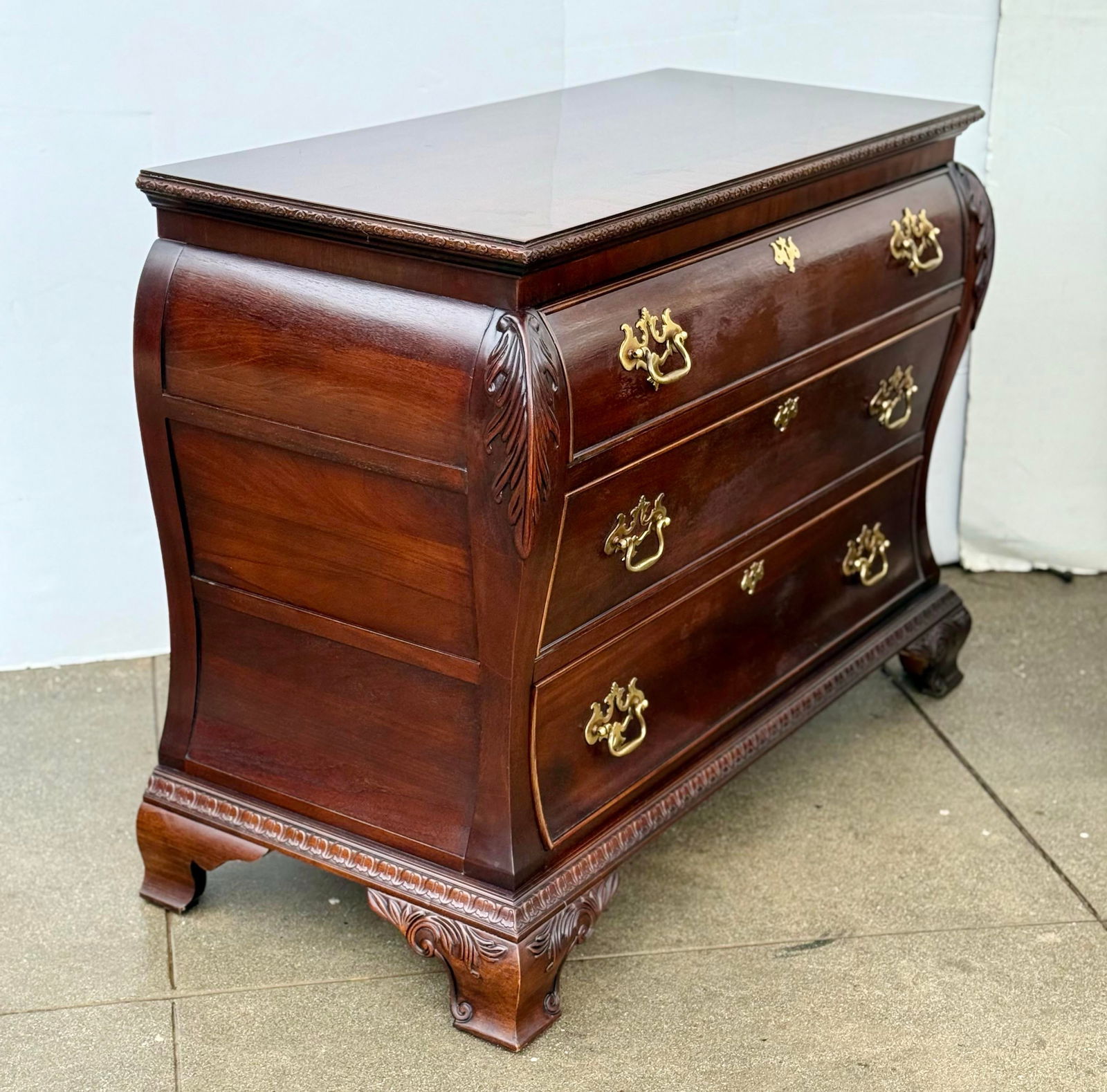 Century Furniture Mohogany Bombe Commode / Dresser, Pair - 7