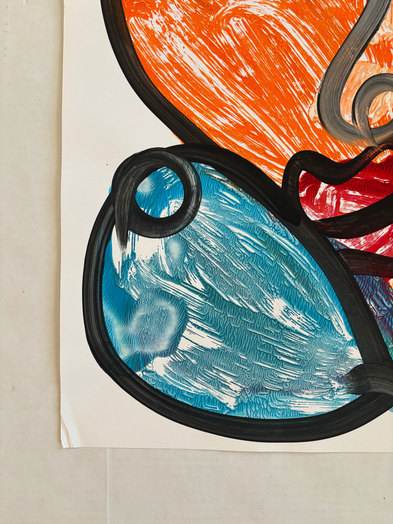 Peter Keil Abstract Portrait Acrylic Painting on Paper - 4