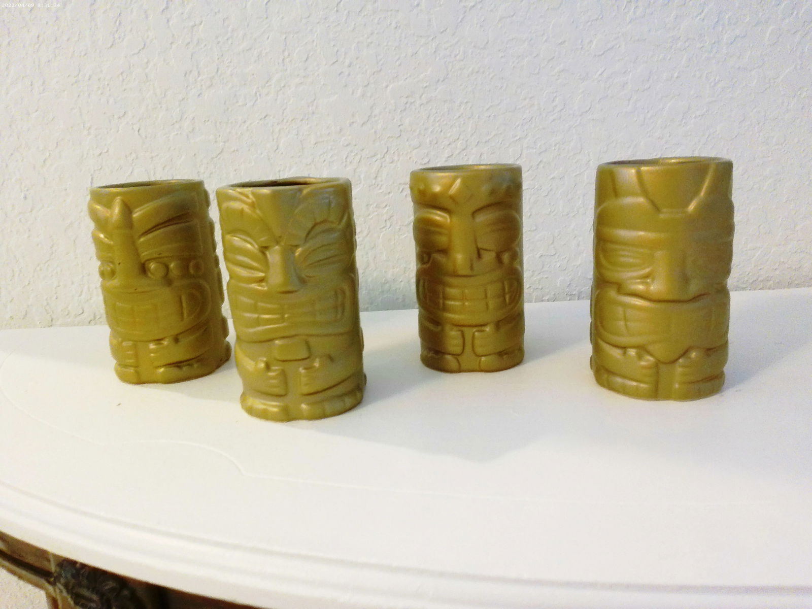 1970s Matte Gold Tiki Highball Tumblers, Set of 4 - 2