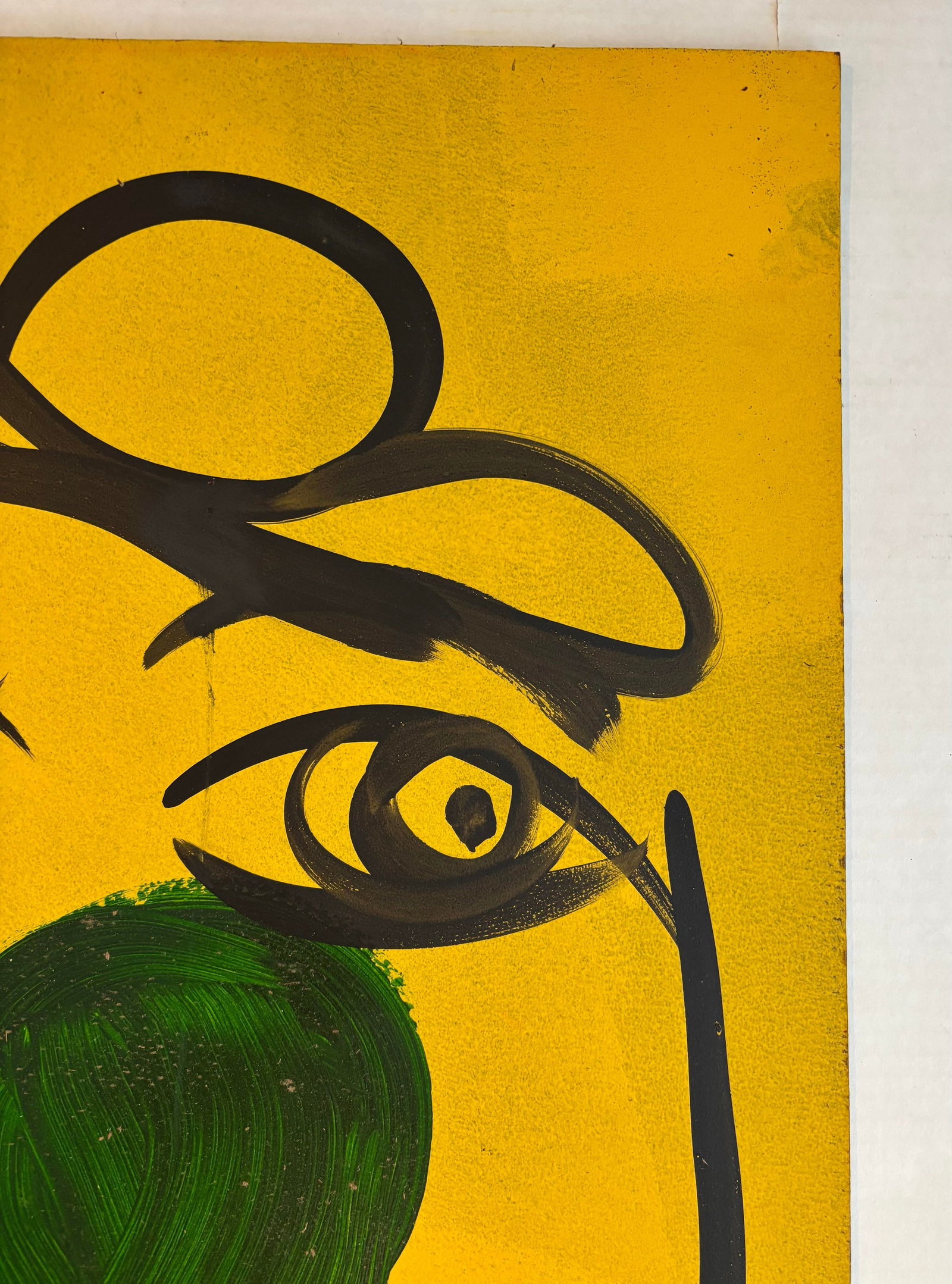 Late 20th Century Peter Keil Abstract Geometric Portrait Painting on Board - 2