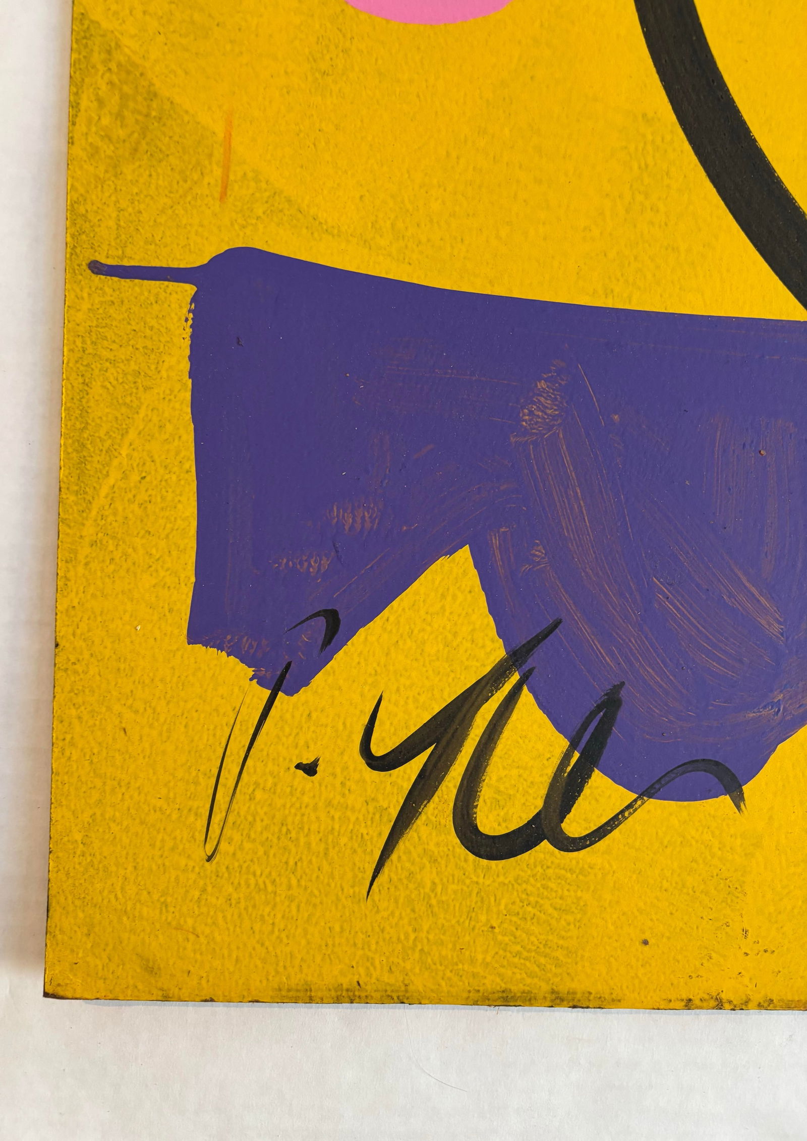 Late 20th Century Peter Keil Abstract Geometric Portrait Painting on Board - 3