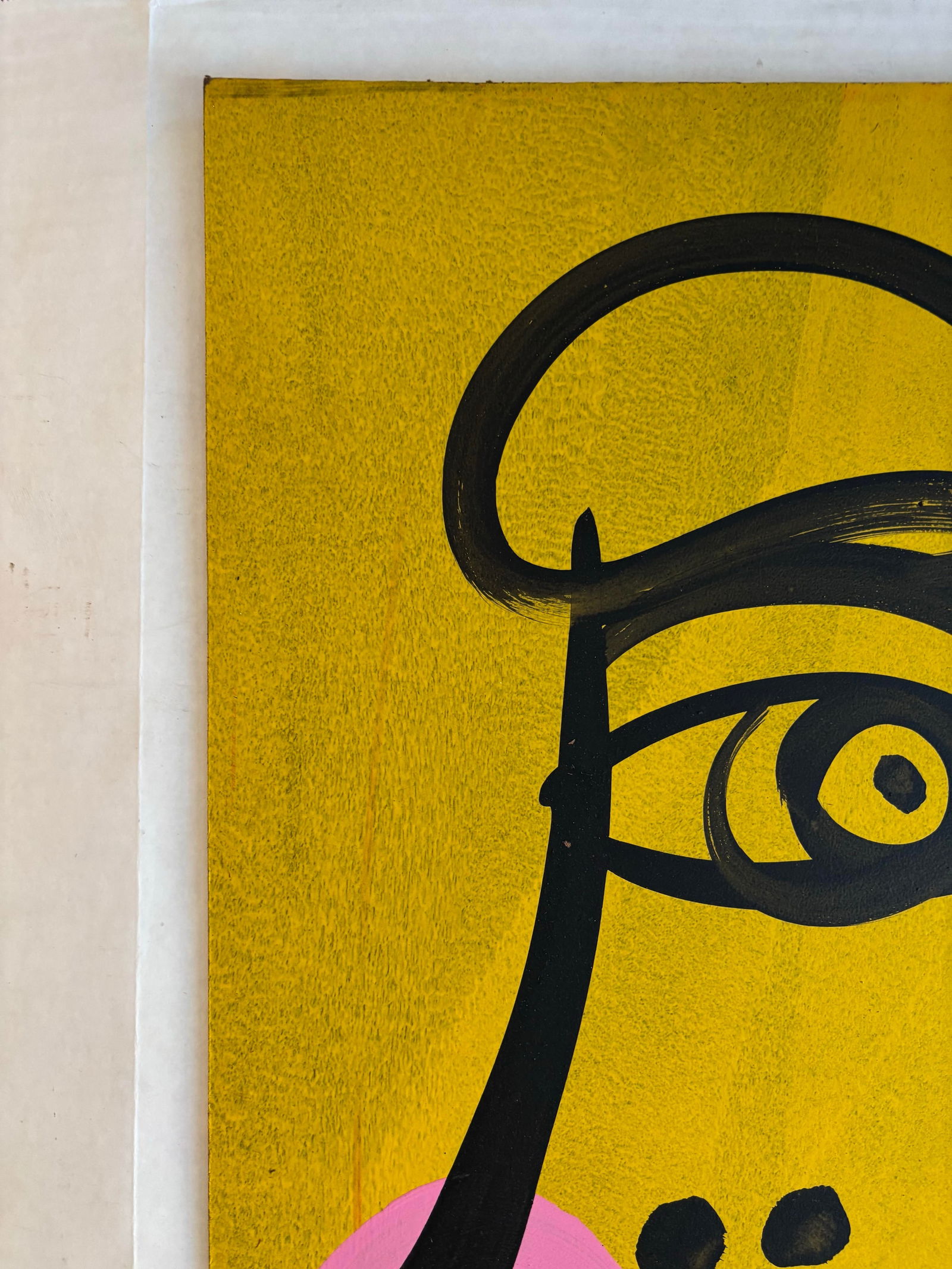 Late 20th Century Peter Keil Abstract Geometric Portrait Painting on Board - 5