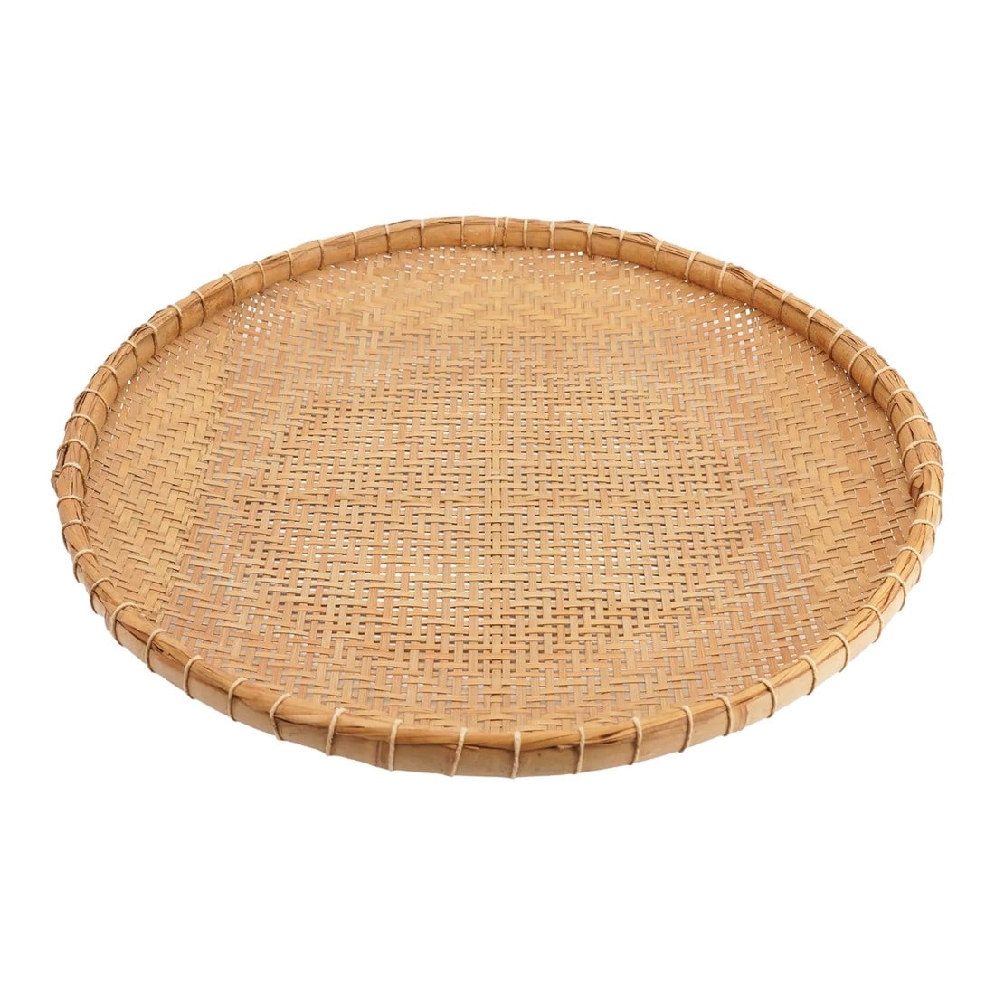Filipino Bamboo Winnowing Basket, 1900's: Vintage split bamboo winnowing basket with steam bent bamboo rim. Philippines, early 20th century. Condition: Alterations: Original Condition Unaltered Imperfections: Some Imperfections Condition