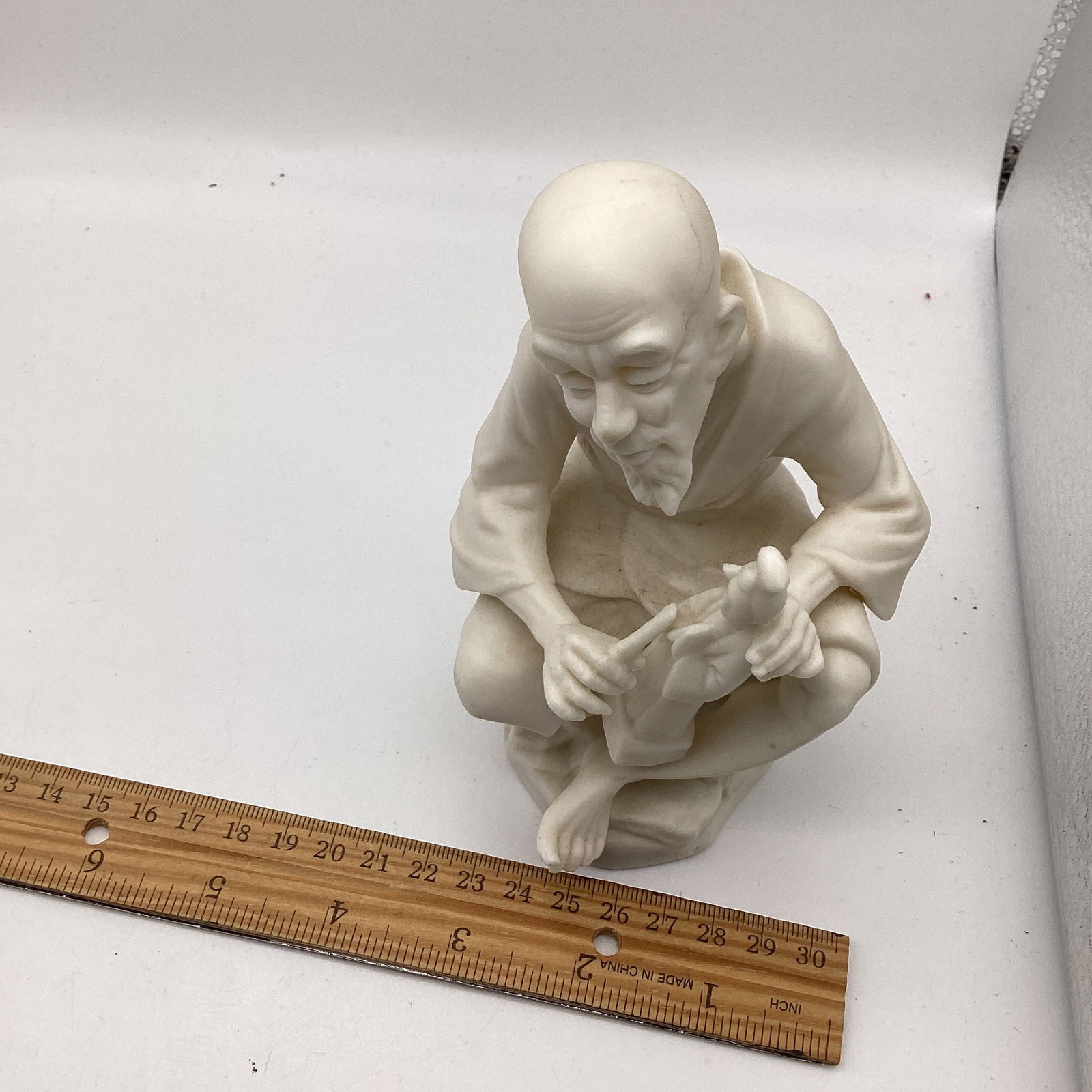 1950s China Ardalt Porcelain Asian Man Lenwile Japanese Parian Style Figurine - 9