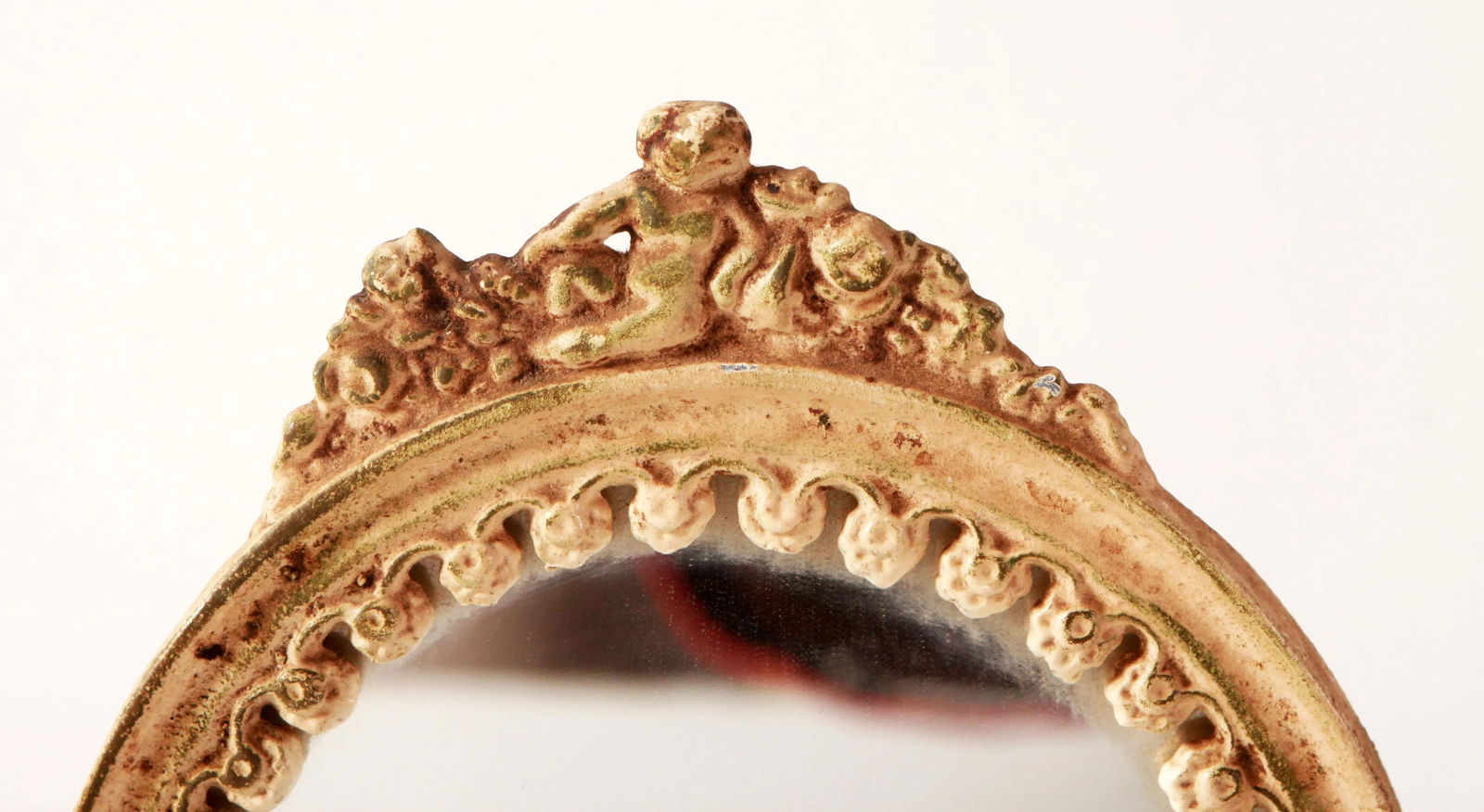 Antique White Iron Swivel Vanity / Dresser Mirror - 3