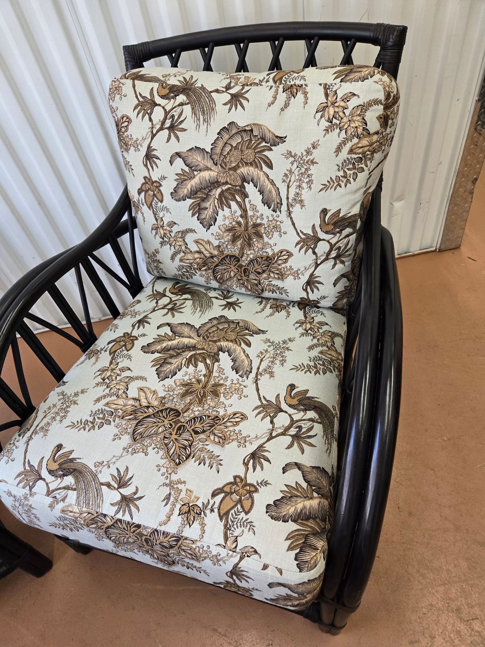 Palecek British Colony Tropical Set, 2 Chairs & 1 Ottoman - 6