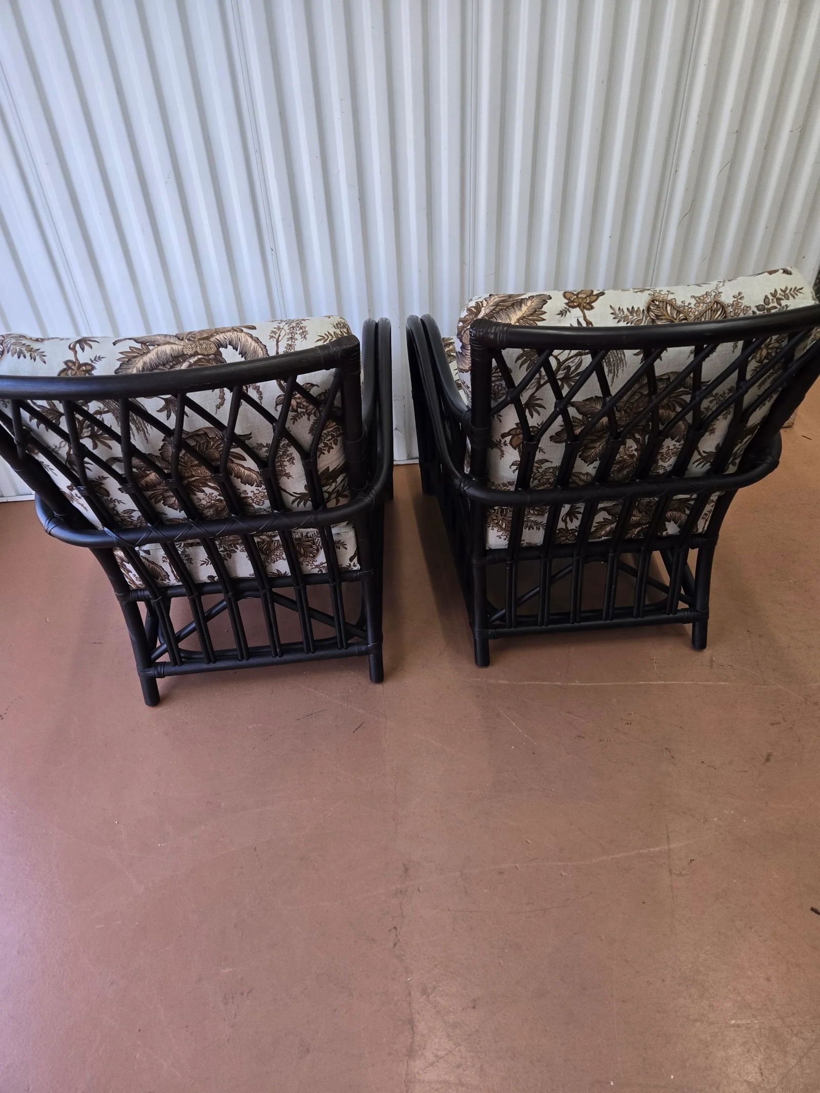 Palecek British Colony Tropical Set, 2 Chairs & 1 Ottoman - 8