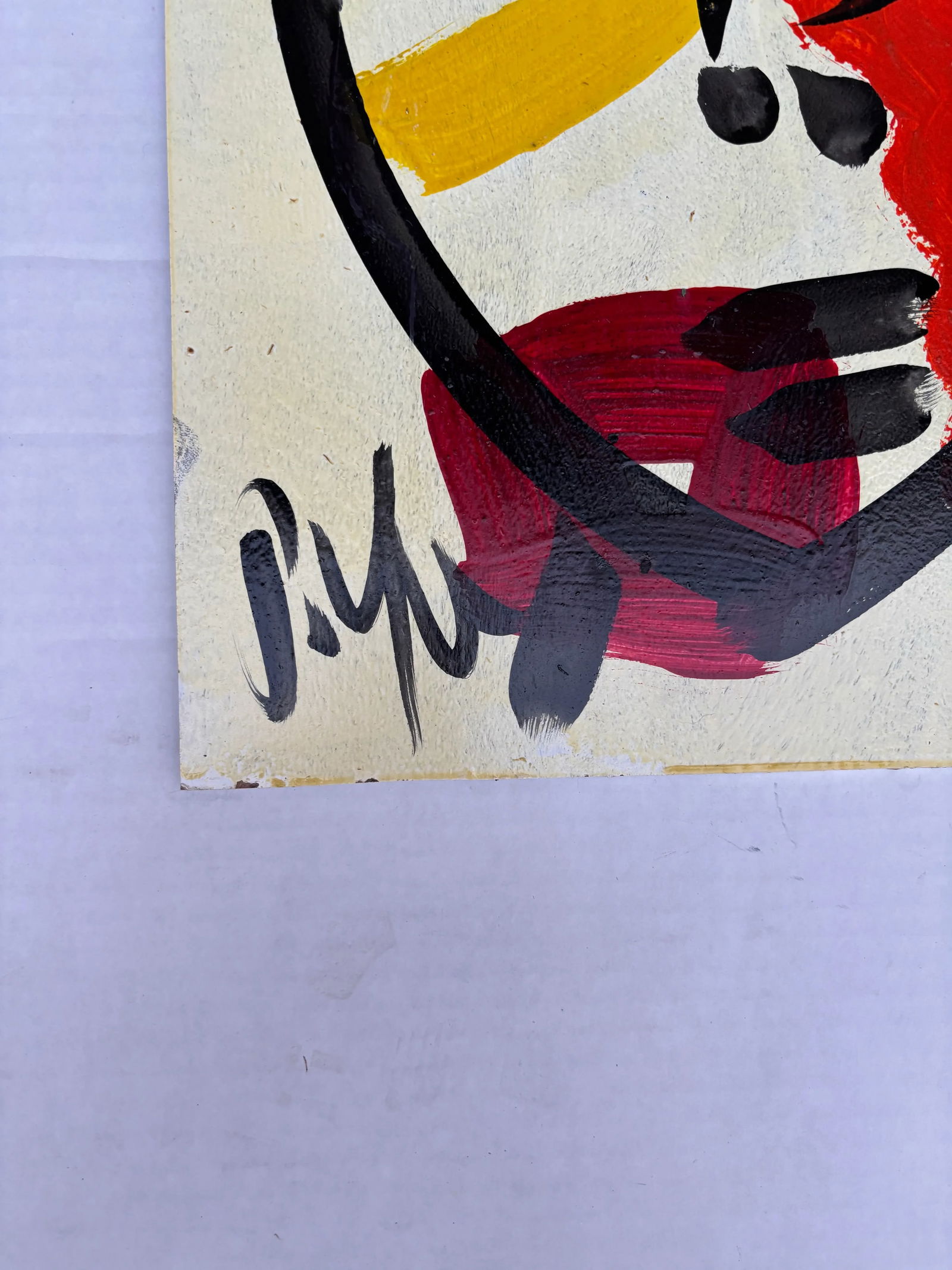 Abstract Geometric Portrait Painting on Board, Peter Keil - 3