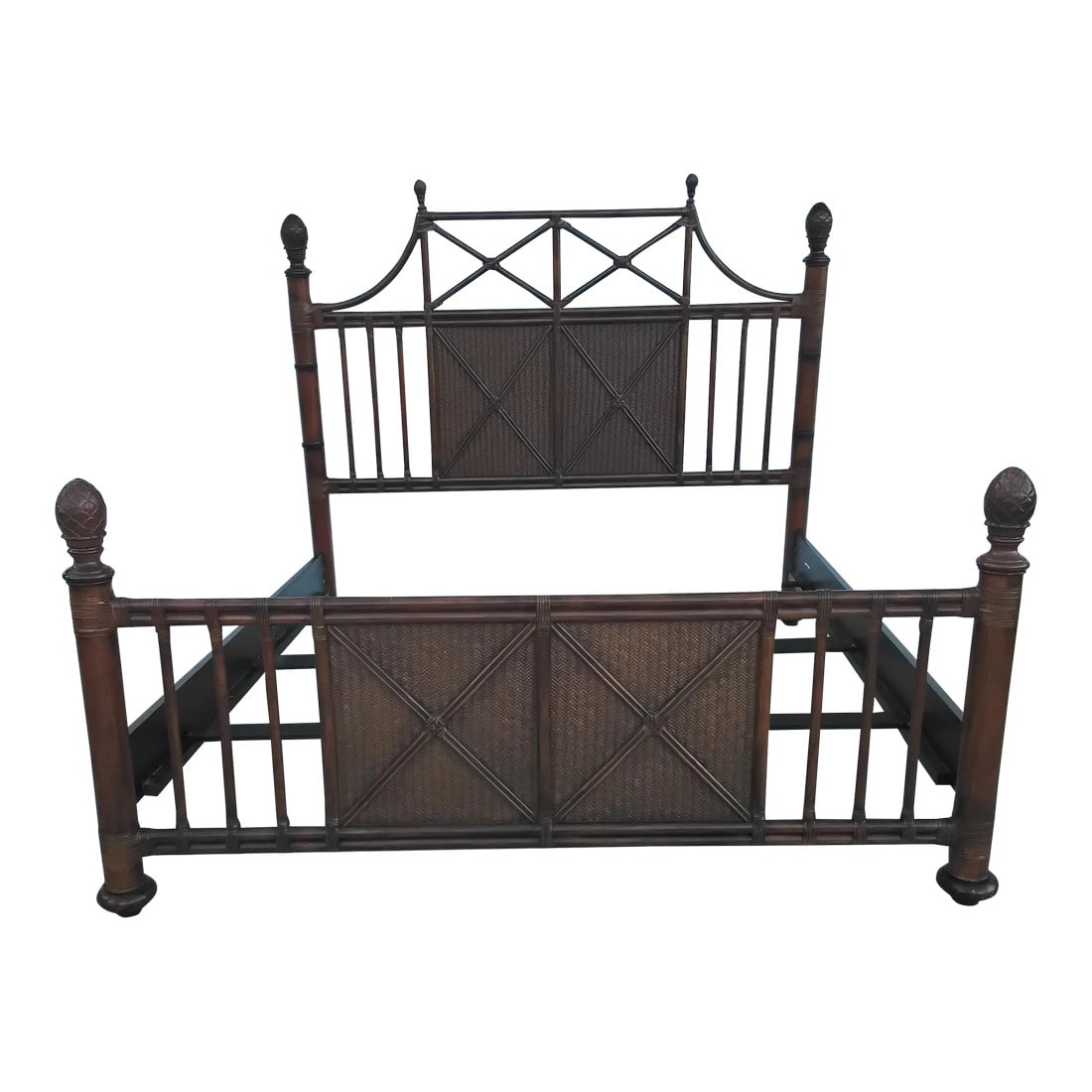 British Colony King Bamboo Bed: I so love this king bed. She will be the show stopper in your room. The color is a soft medium brown, very easy to add your existing furniture. She is in excellent condition, and ready for your