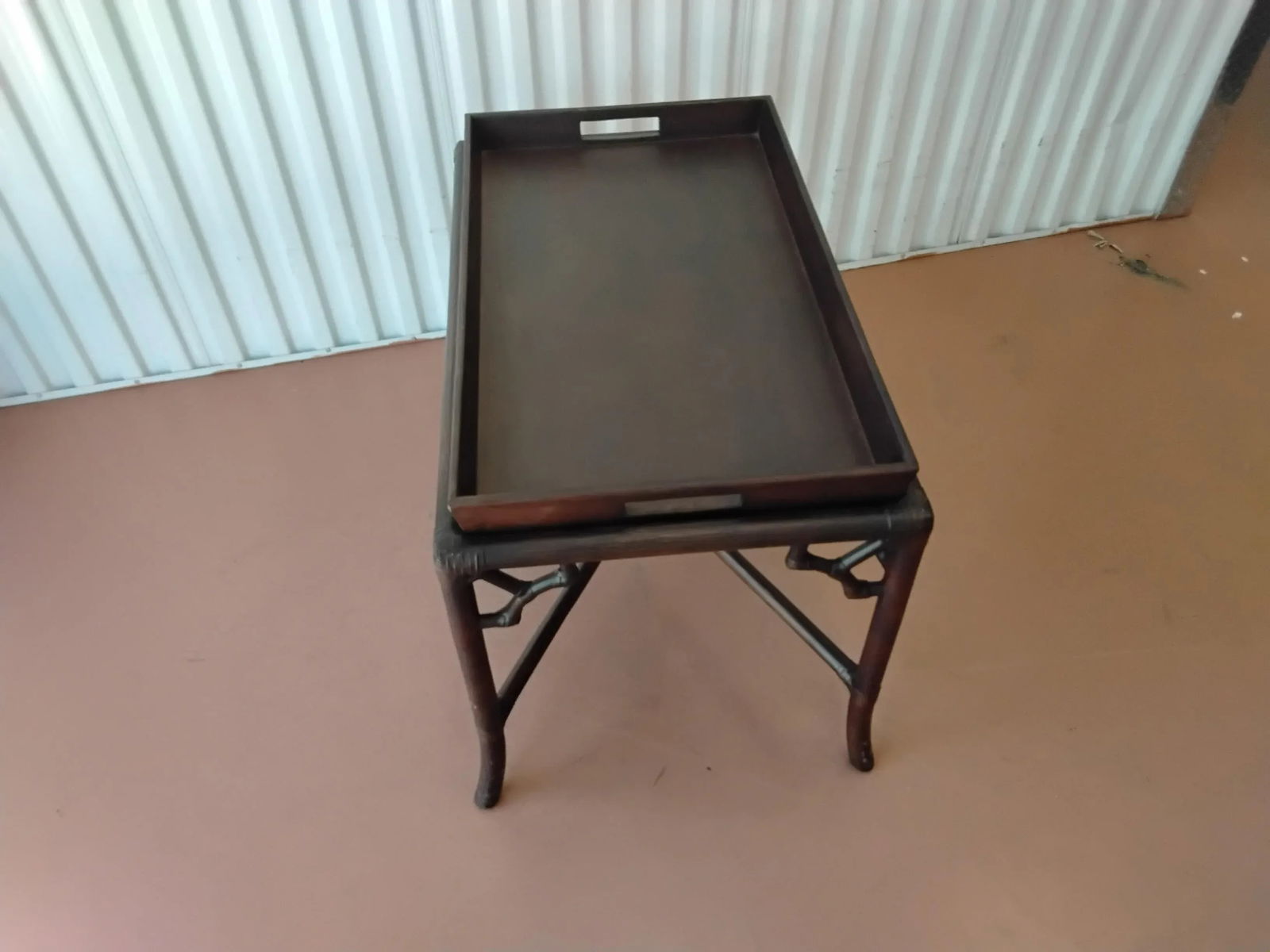 1980s Chinoiserie Bamboo Tray Table - 4