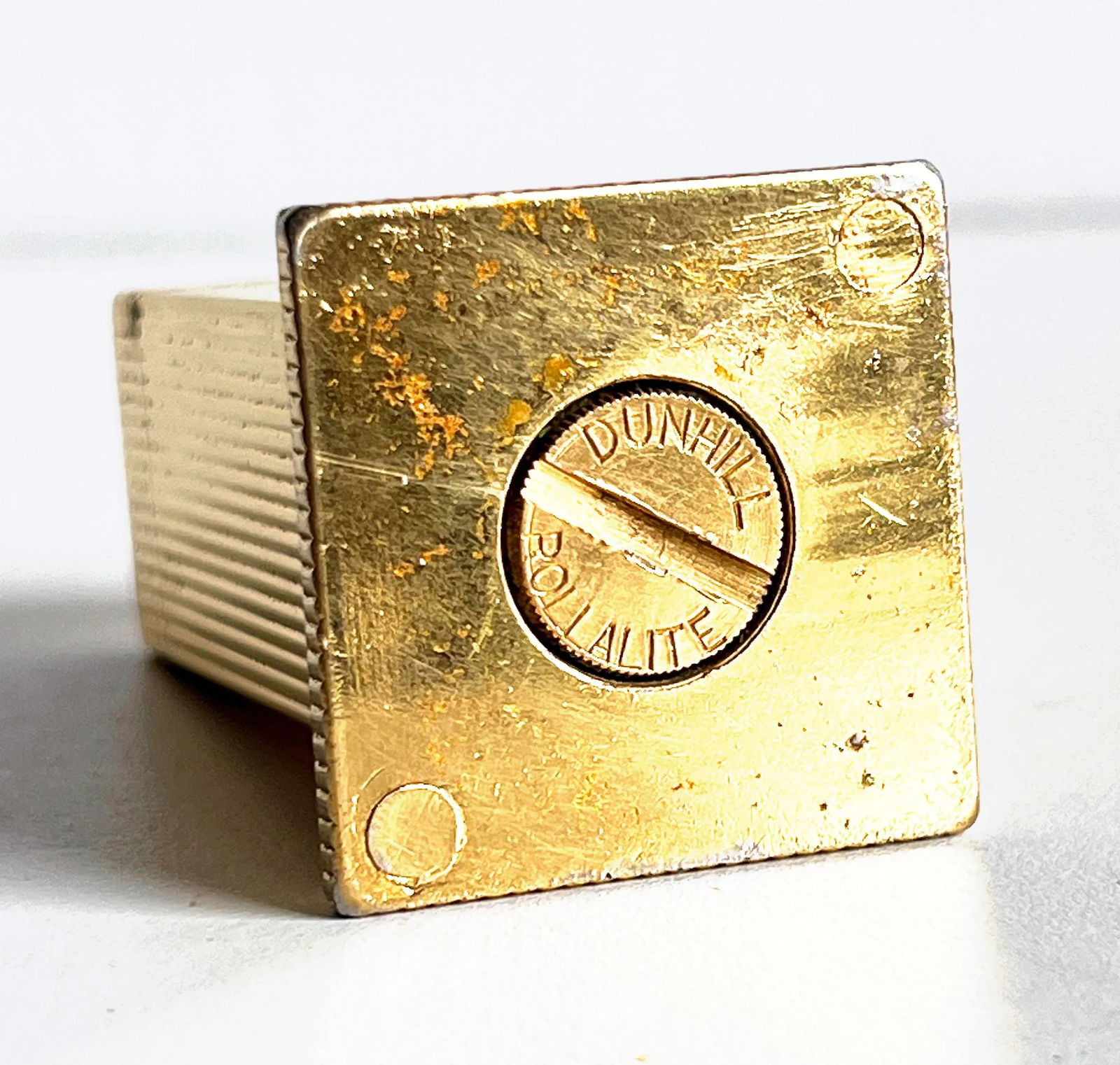 Vintage Dunhill Gold Tone "Rollalite" Table Lighter - 10