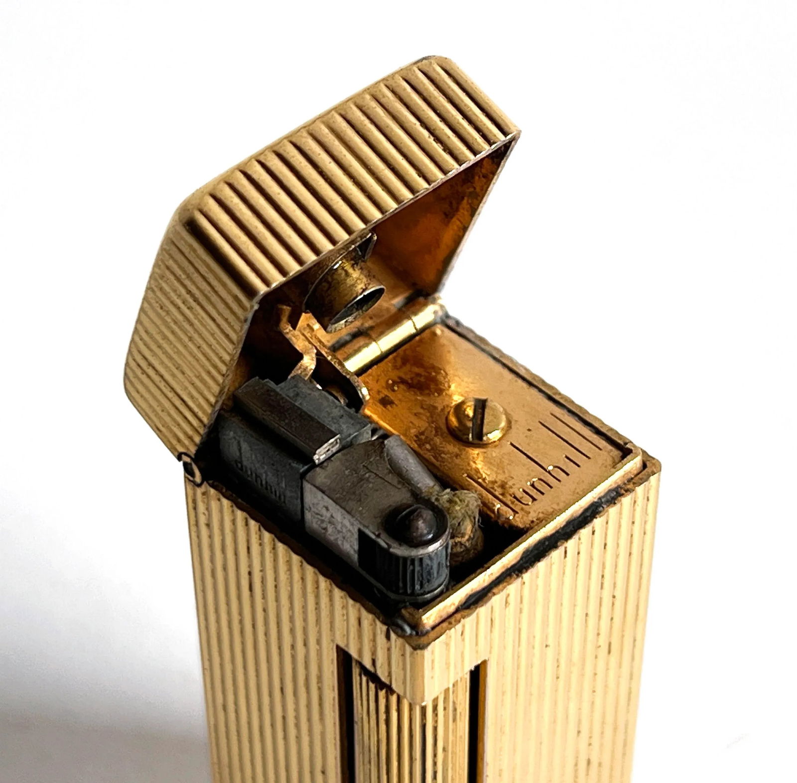 Vintage Dunhill Gold Tone "Rollalite" Table Lighter - 7