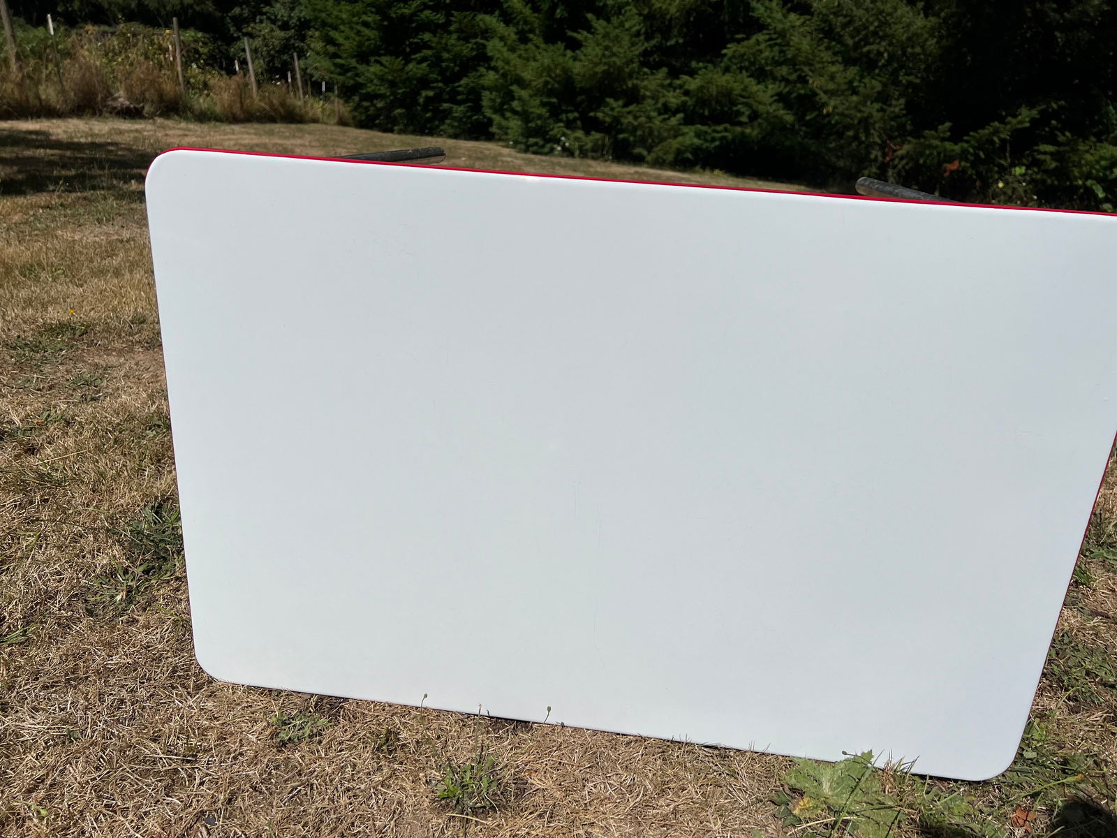 Charming Farmhouse Style White Enamel Top Table - 3