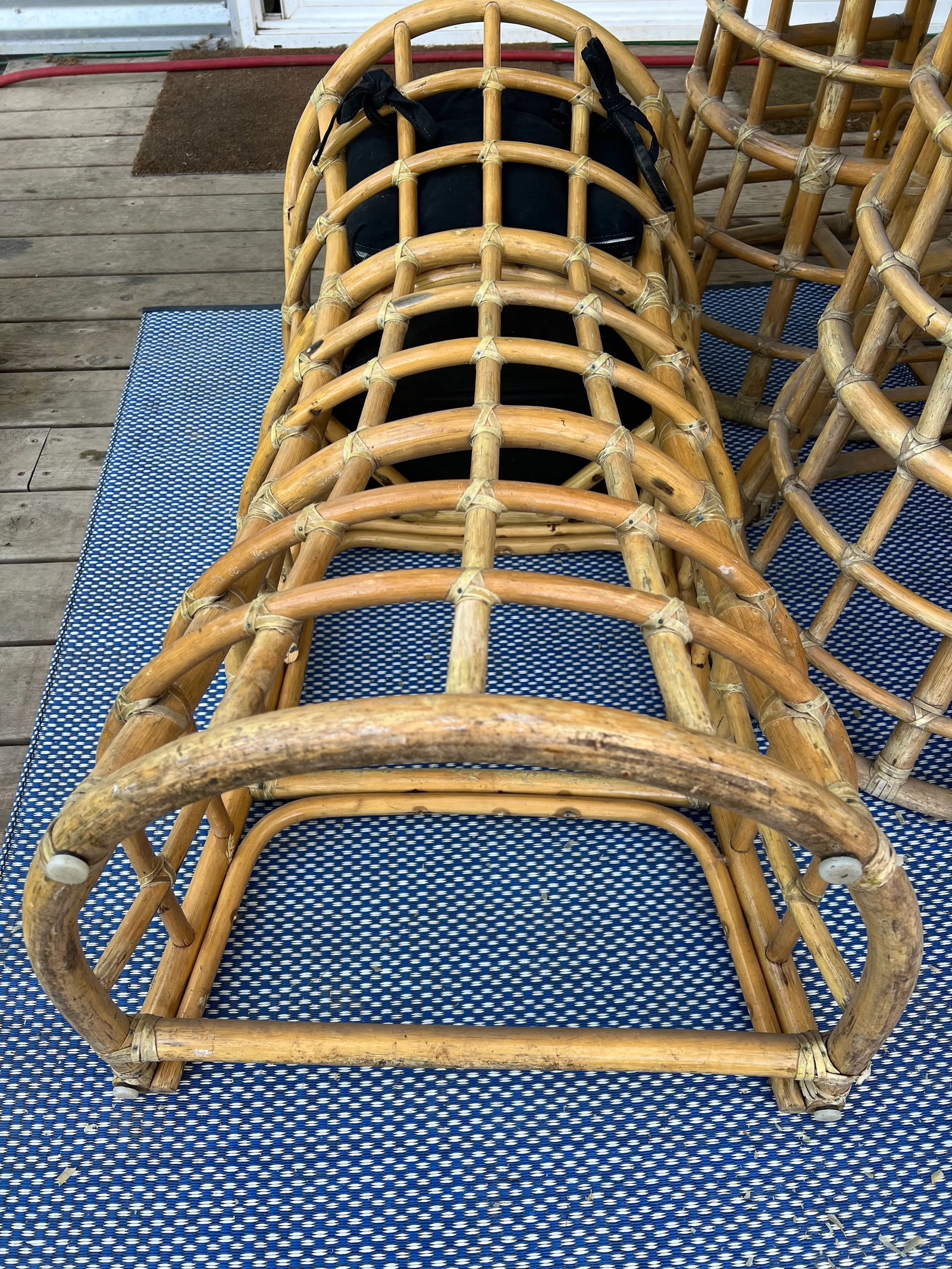 1970's Bamboo Bar Stools - Set of 3 - 12