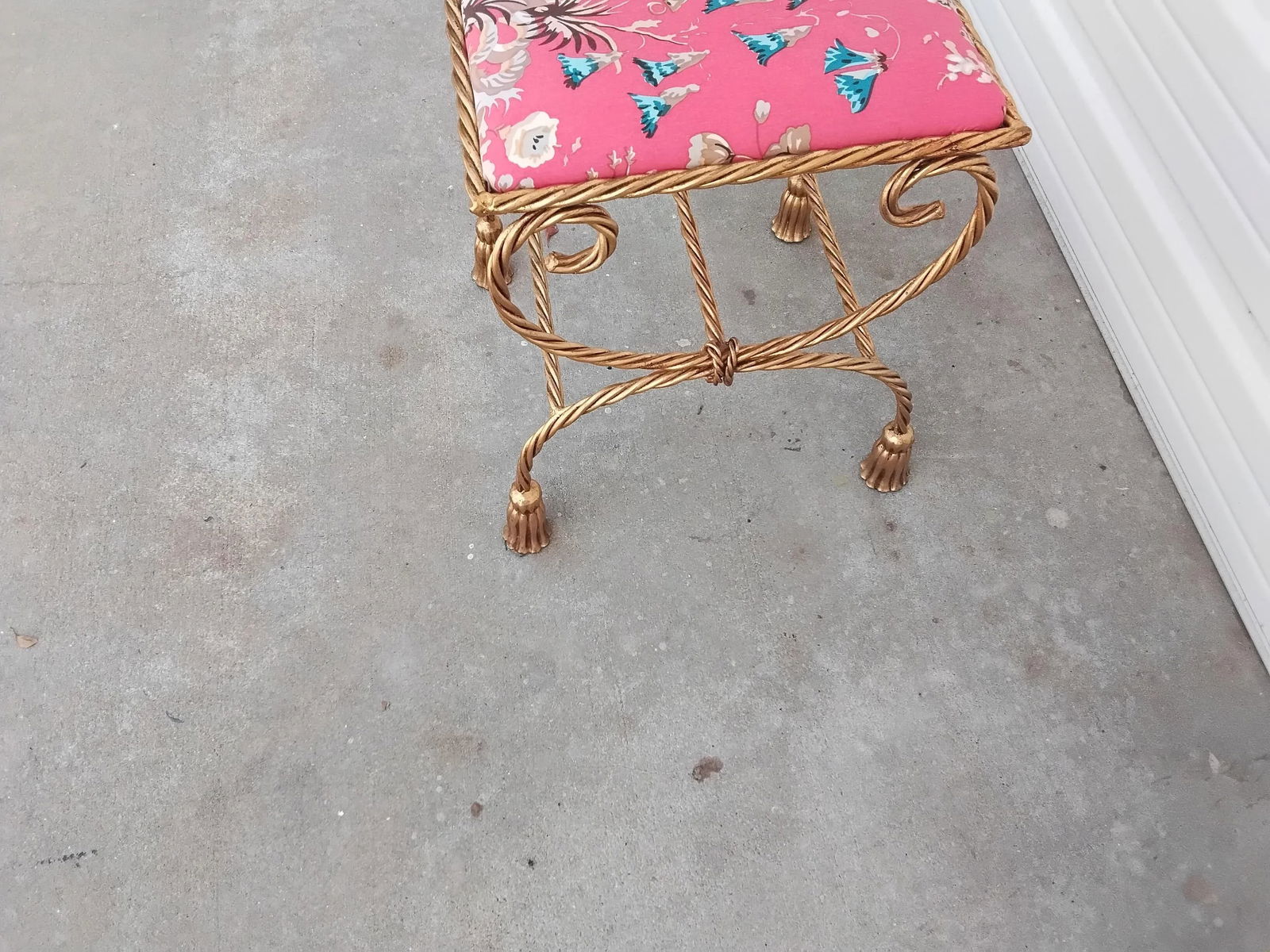 1970s Italian Iron Gilded Bench - 4