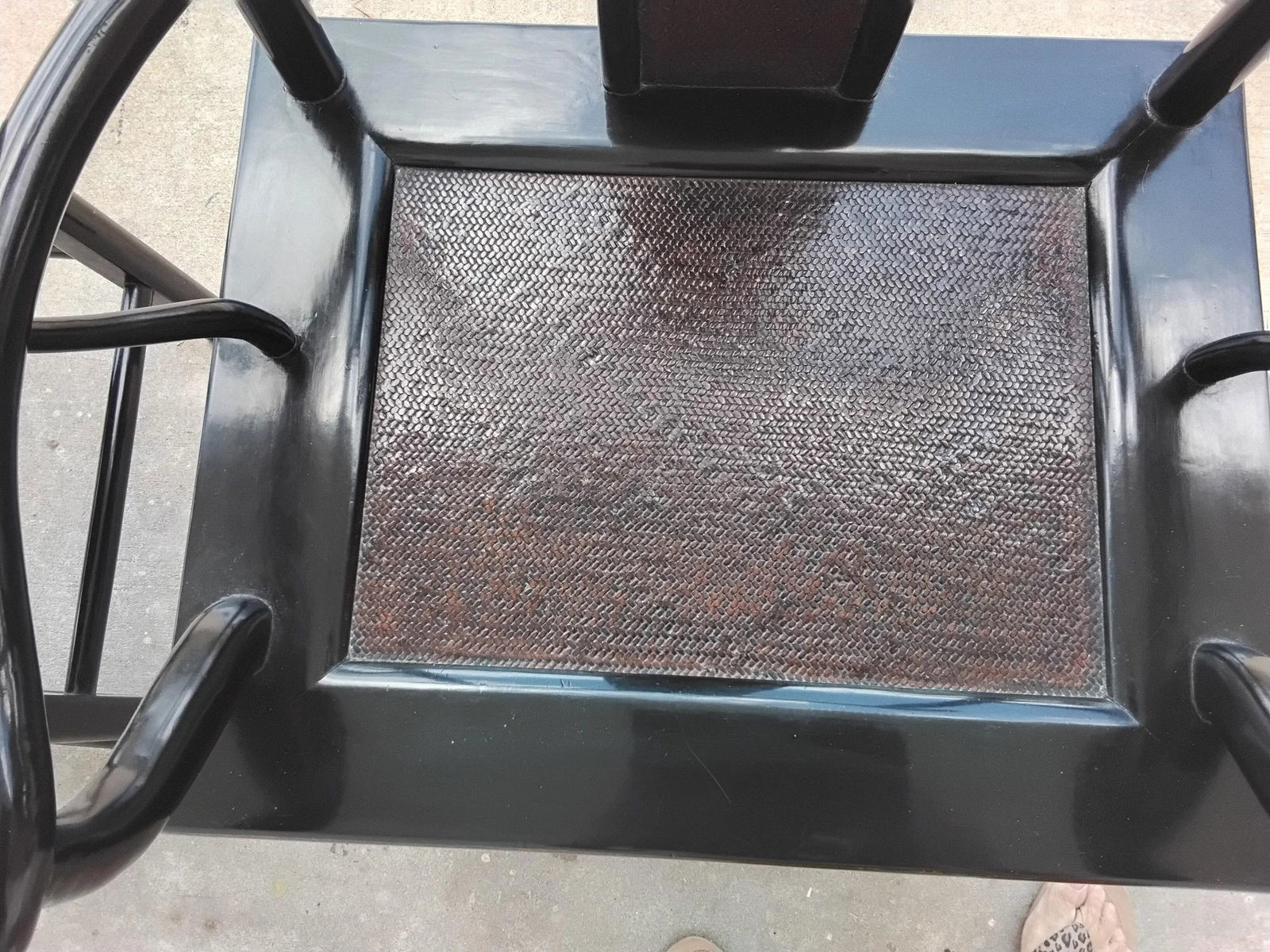 1980s Chinese Yoke Back Lacquer Chairs - Set of 2 - 6