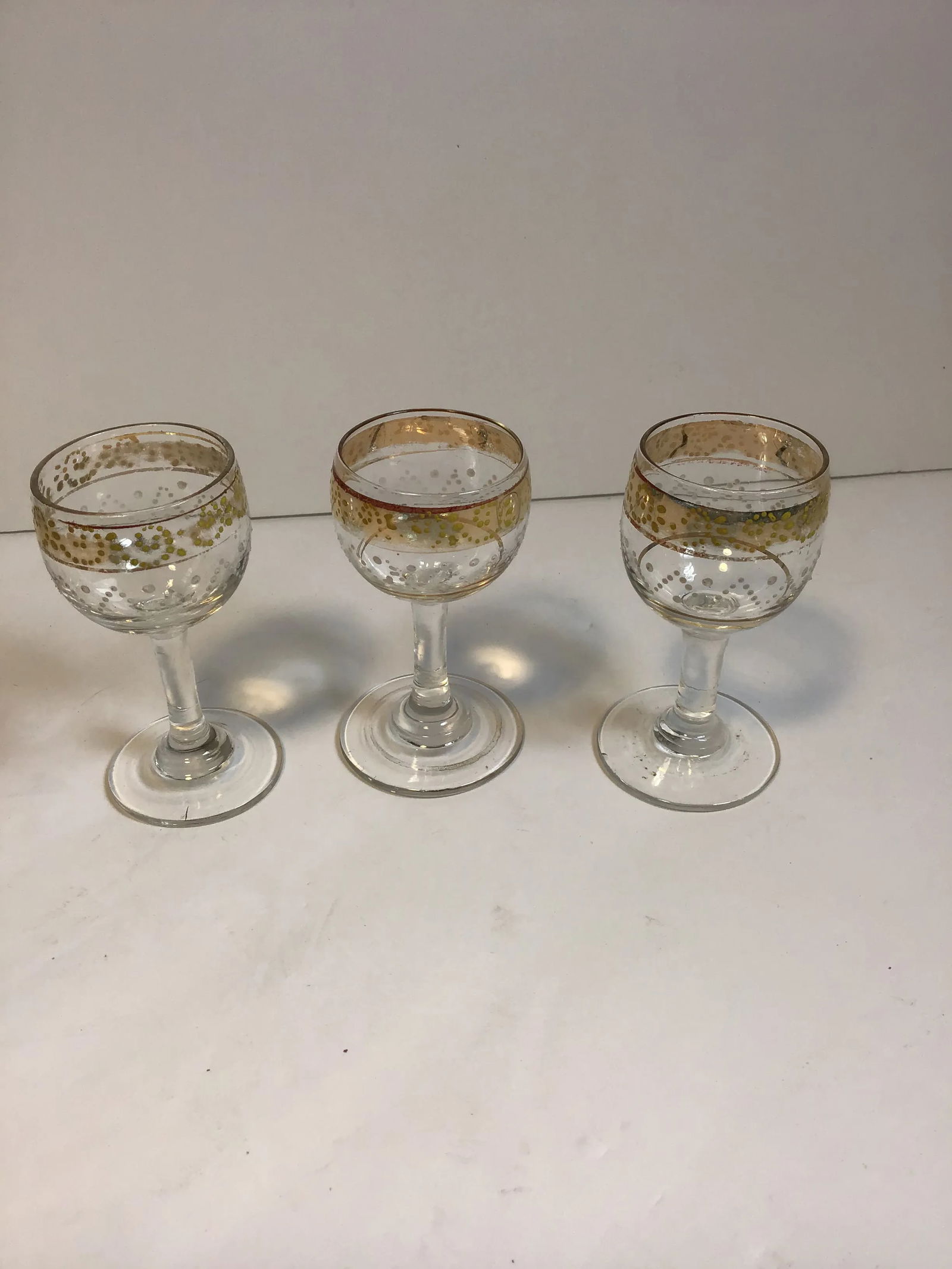 Glass Carafe With Glasses Enamel Hand Blown Hand Vintage Enamelware Painted Glass Decanter Cordial G - 6