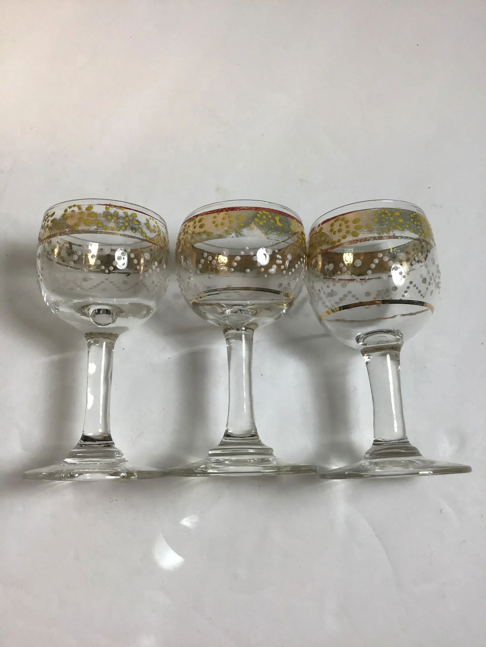 Glass Carafe With Glasses Enamel Hand Blown Hand Vintage Enamelware Painted Glass Decanter Cordial G - 7