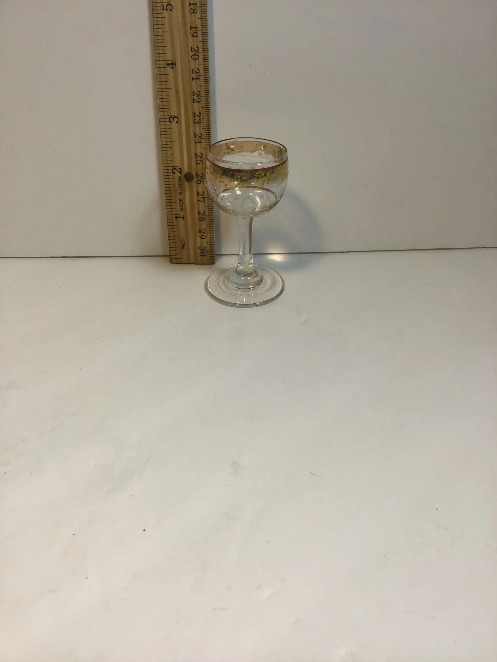 Glass Carafe With Glasses Enamel Hand Blown Hand Vintage Enamelware Painted Glass Decanter Cordial G - 8