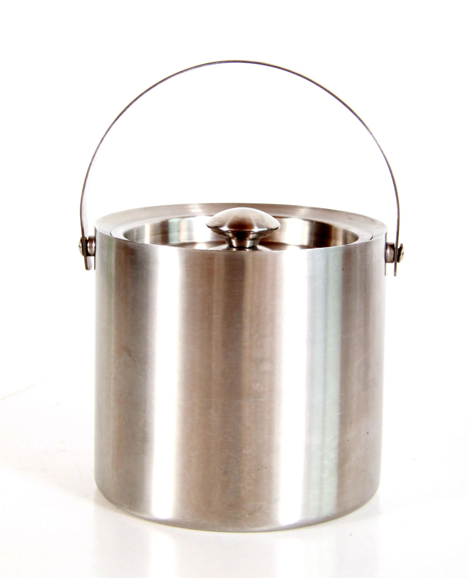 Vintage Mid Century Modern Insulated Stainless Steel Ice Bucket - 2