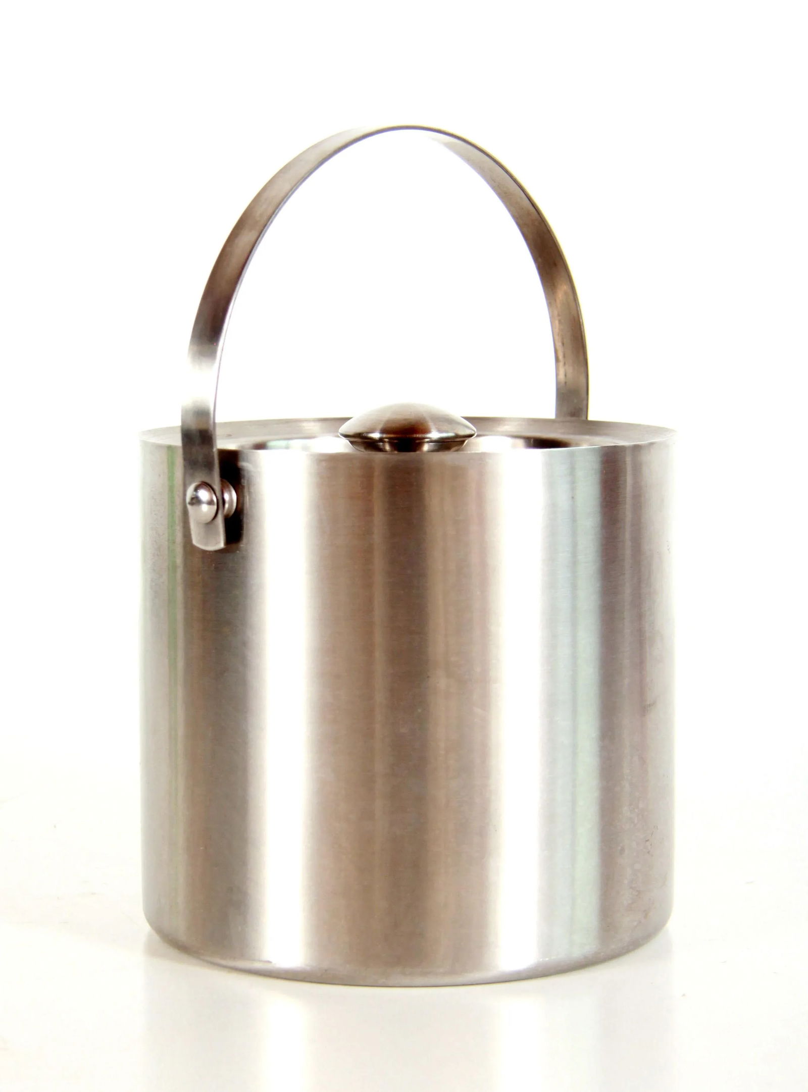 Vintage Mid Century Modern Insulated Stainless Steel Ice Bucket - 3