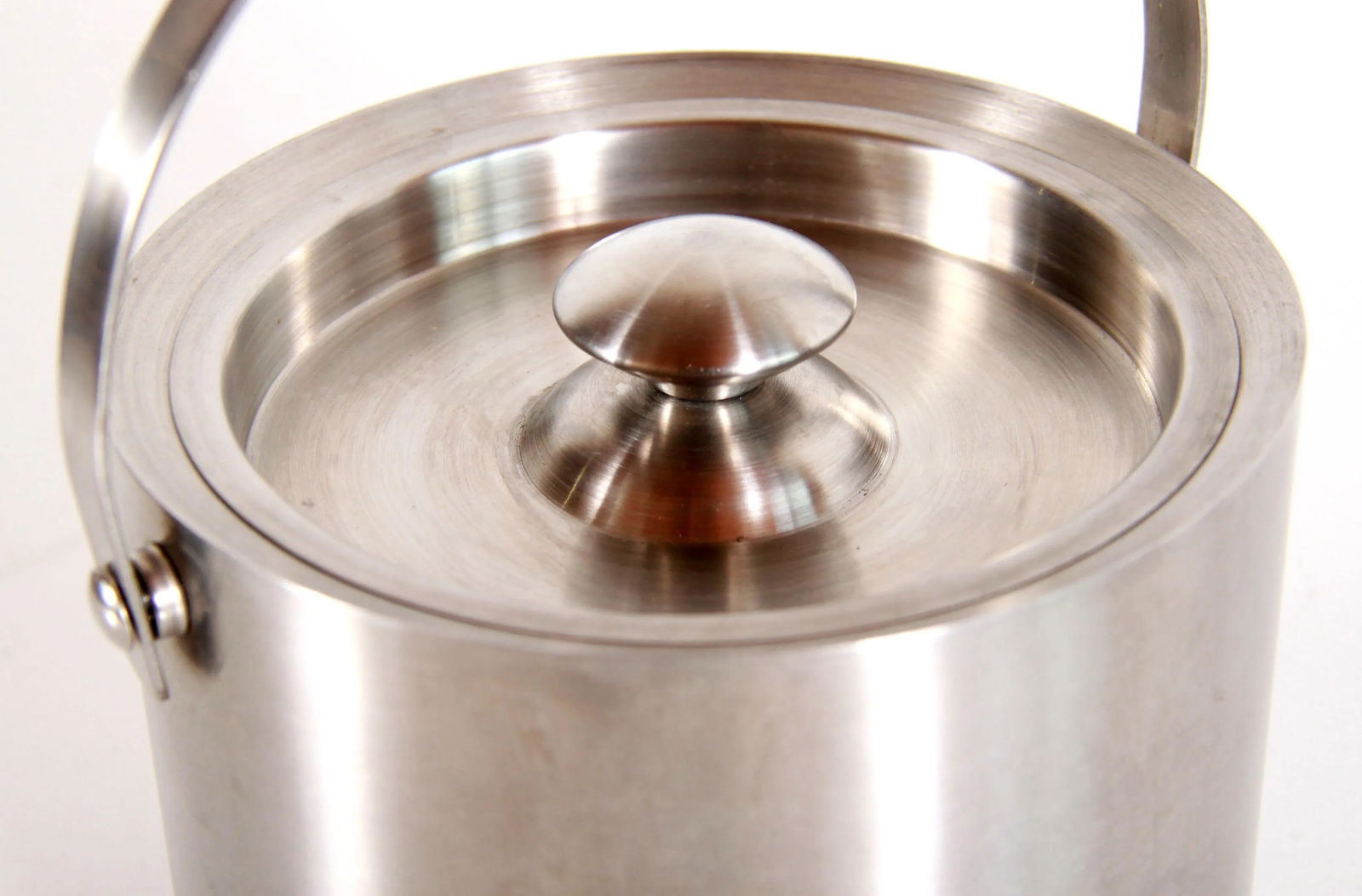 Vintage Mid Century Modern Insulated Stainless Steel Ice Bucket - 4